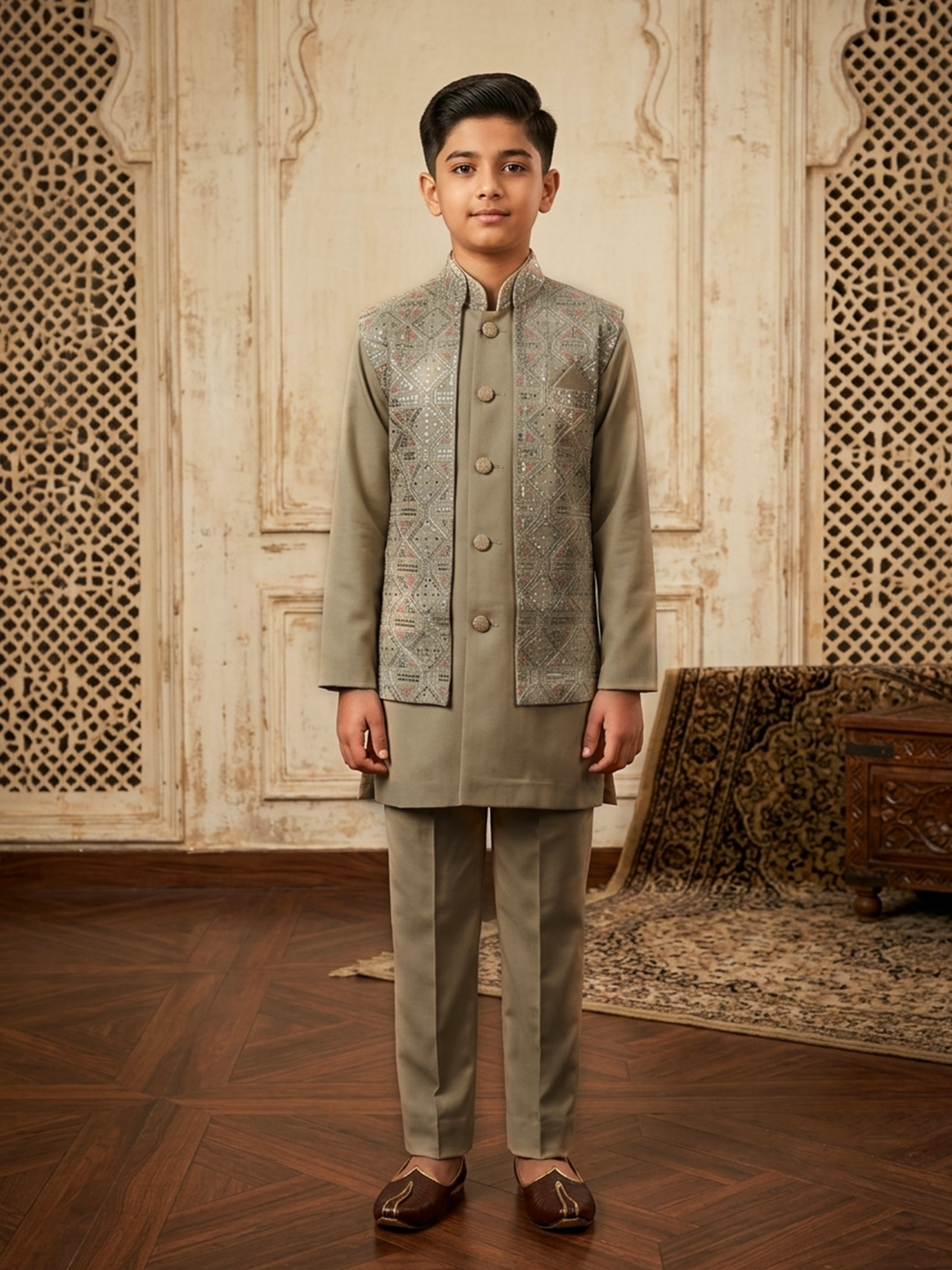 Unveil charm at your engagement in our Modi Suits