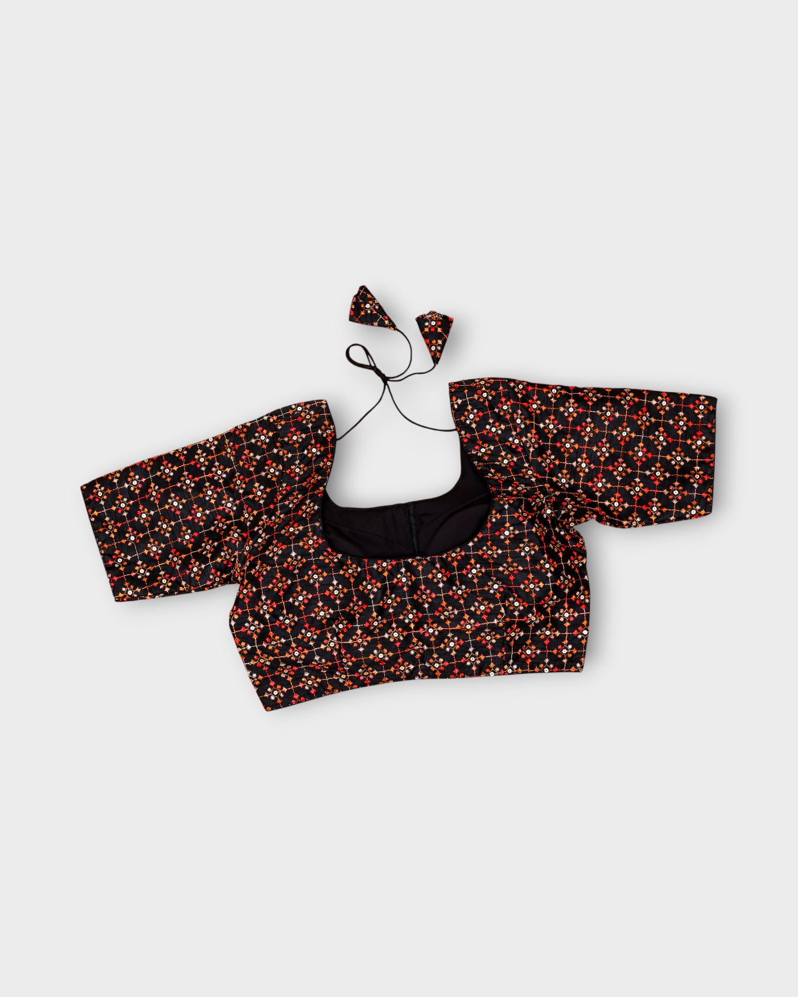 Raw Silk U Neck Back Design Readymade Blouse