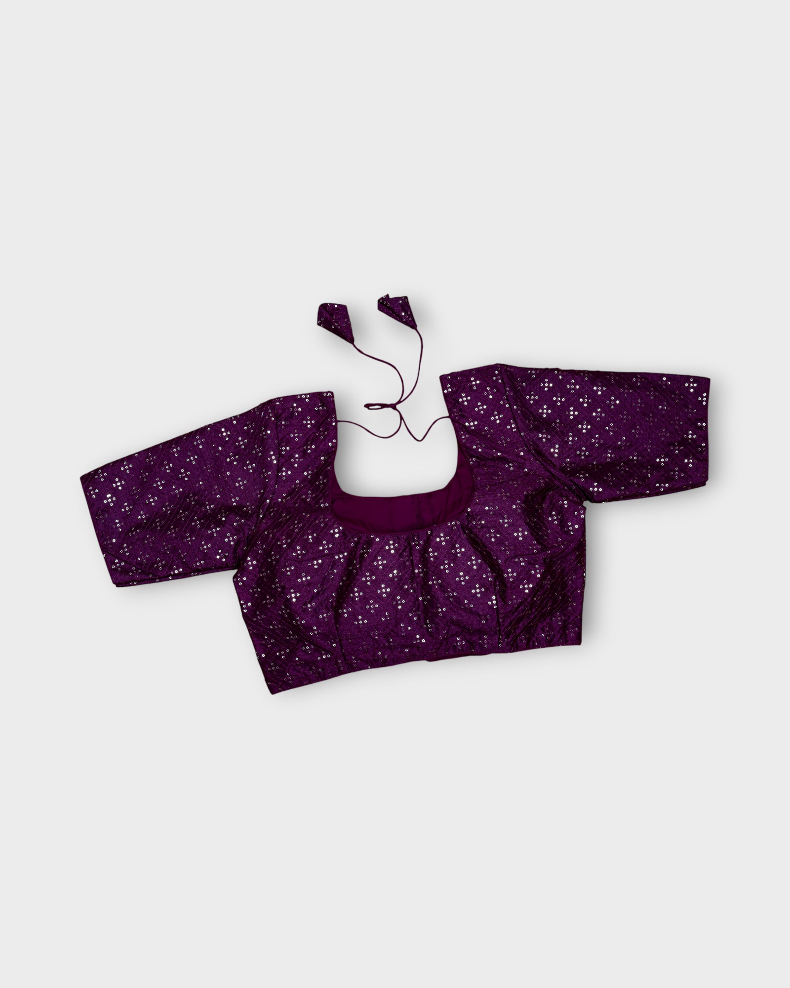Raw Silk U Neck Deep Back Readymade Blouse