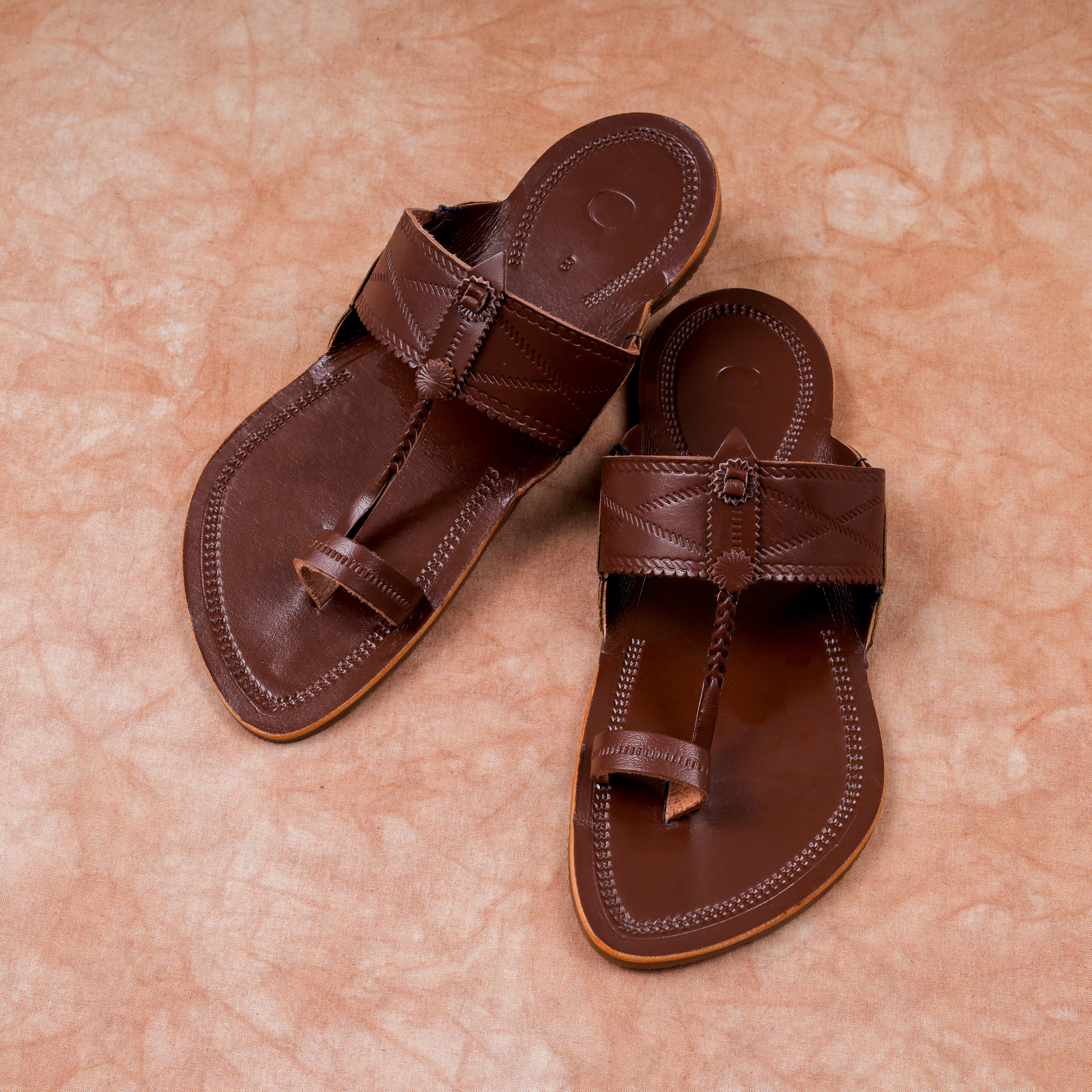 Handcrafted Brown Open Toe Kolhapuri Sandals