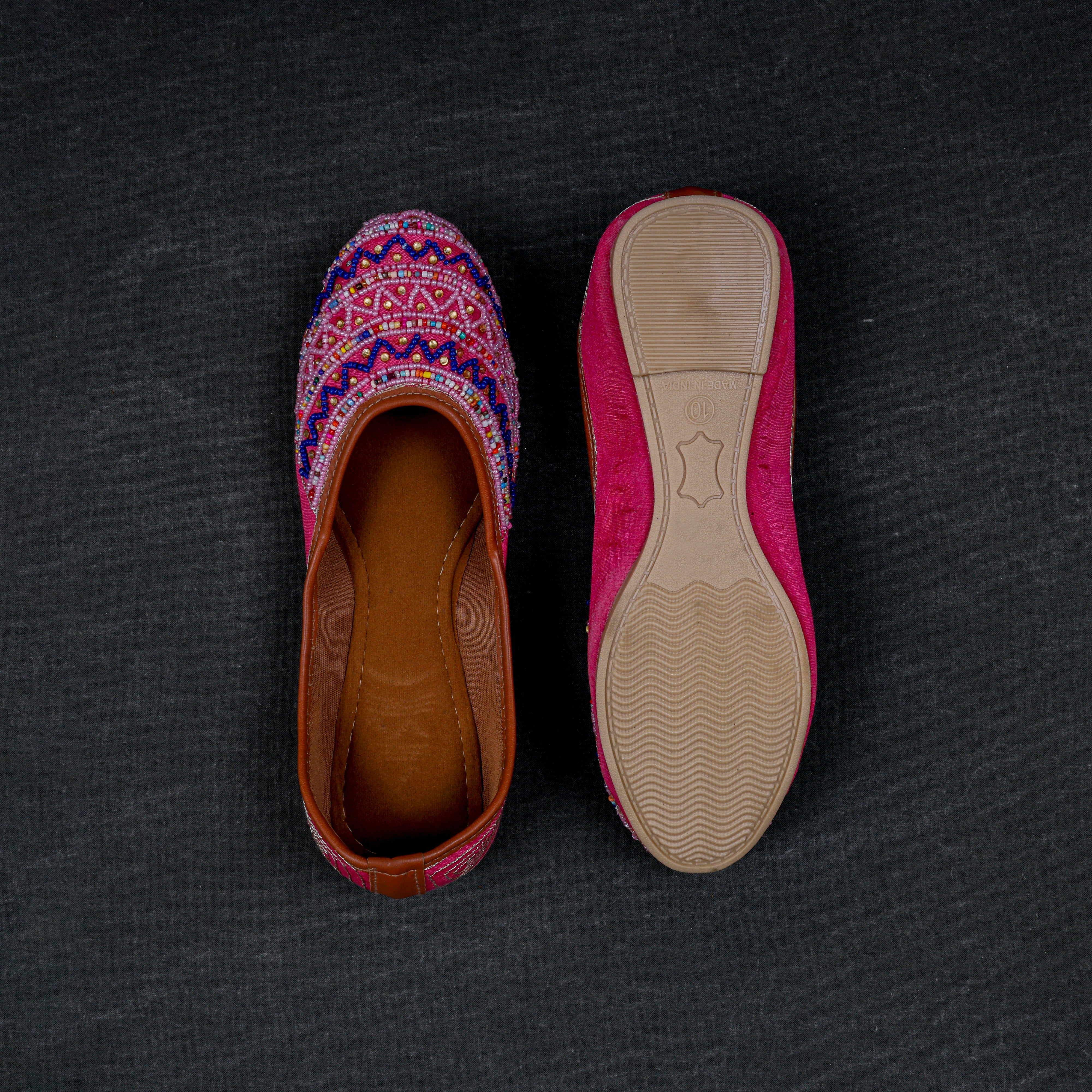 Pink Heritage Textured Handcrafted Jutti