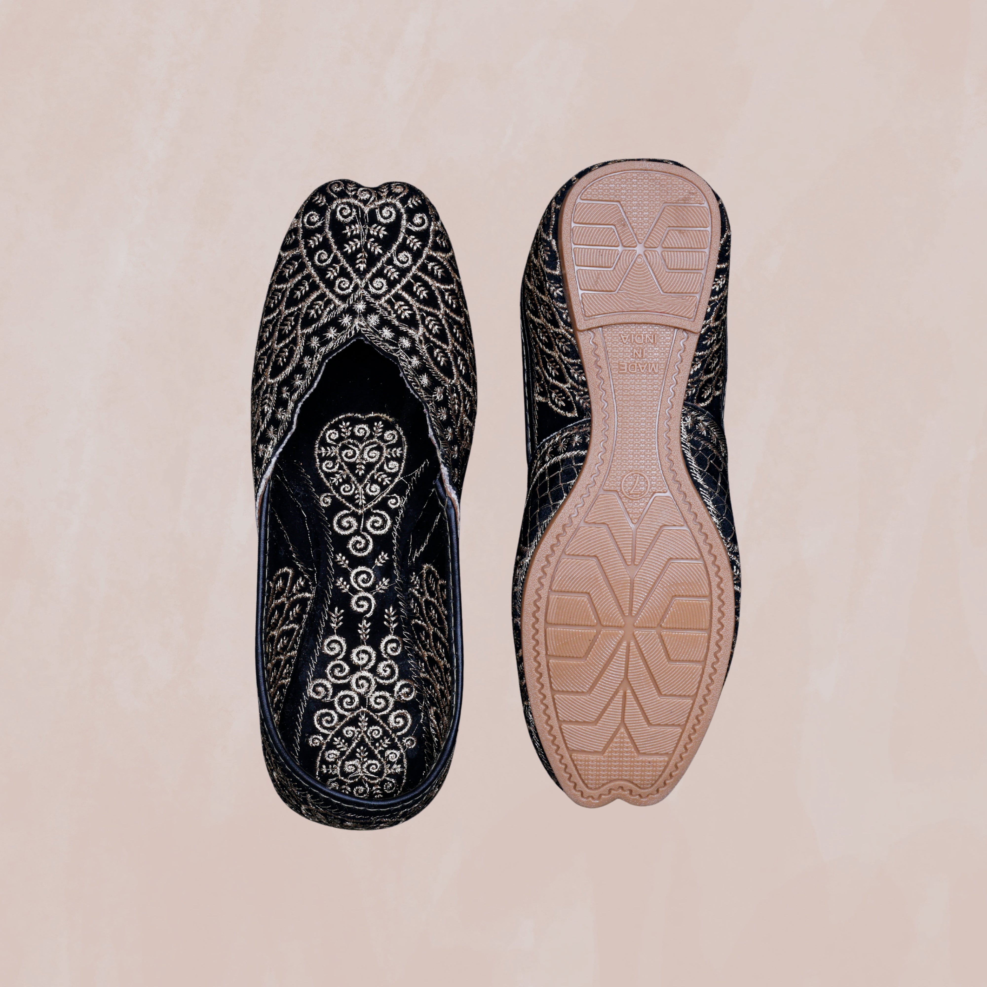 Black Two Tone Heritage Jutti
