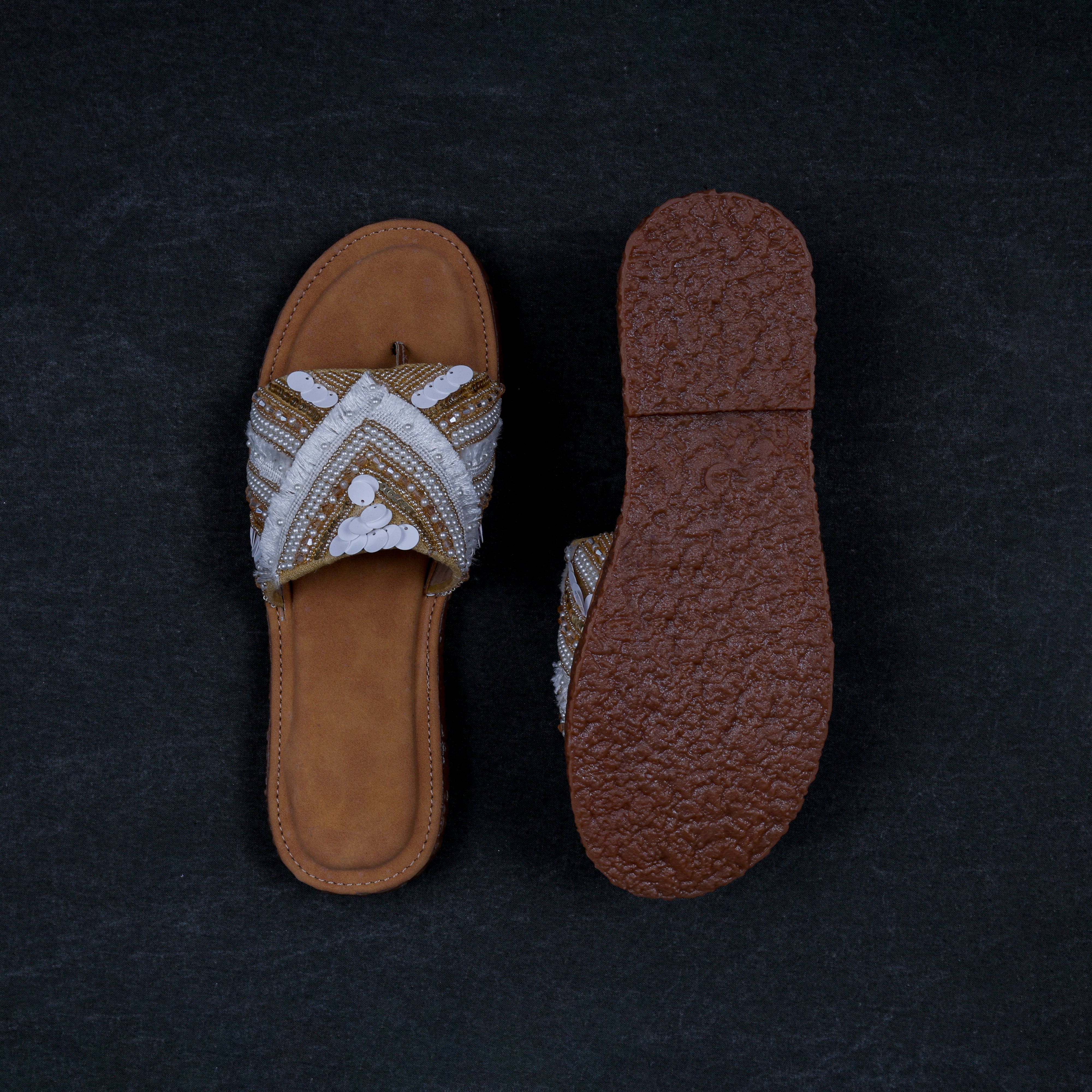 Cream Comfortable Foam Padded Flats