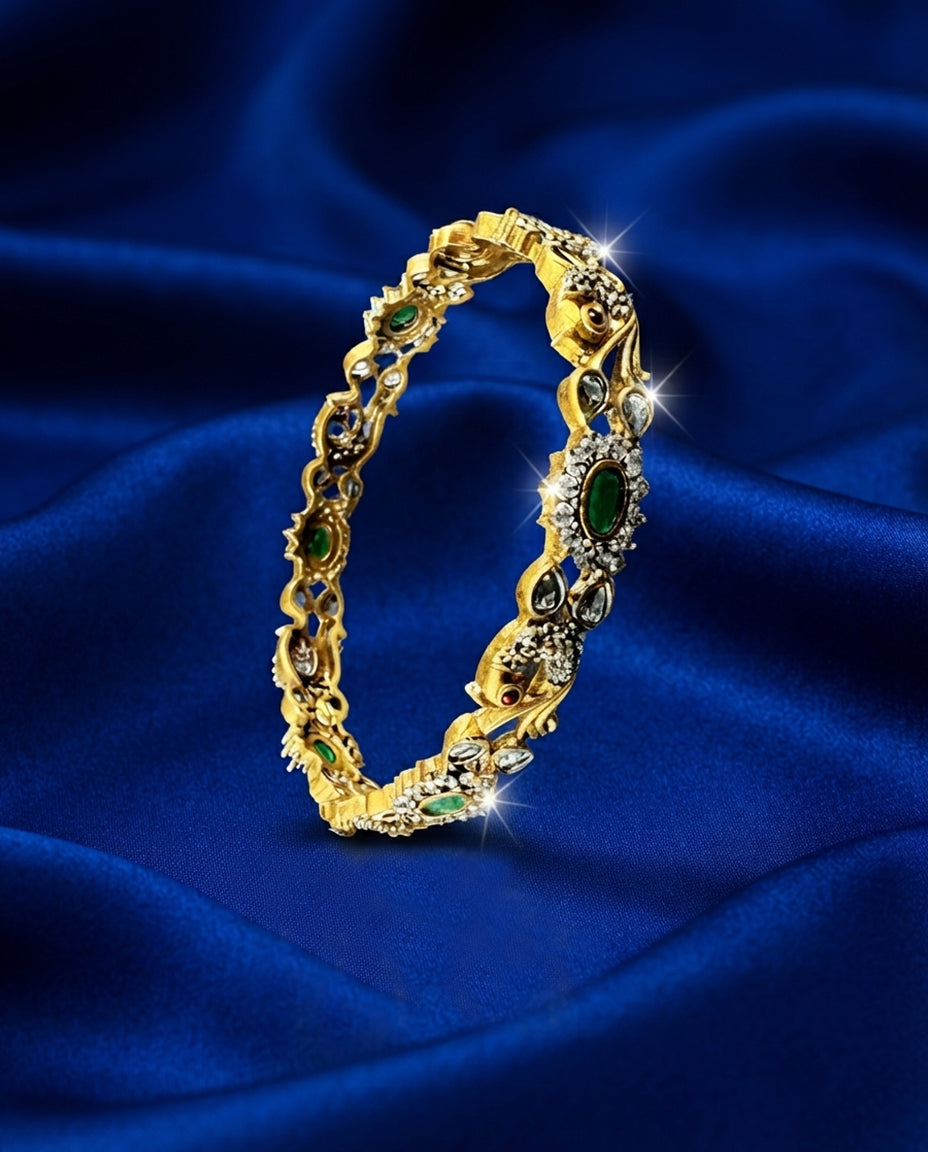 Swan Motif and White Flower Bangles