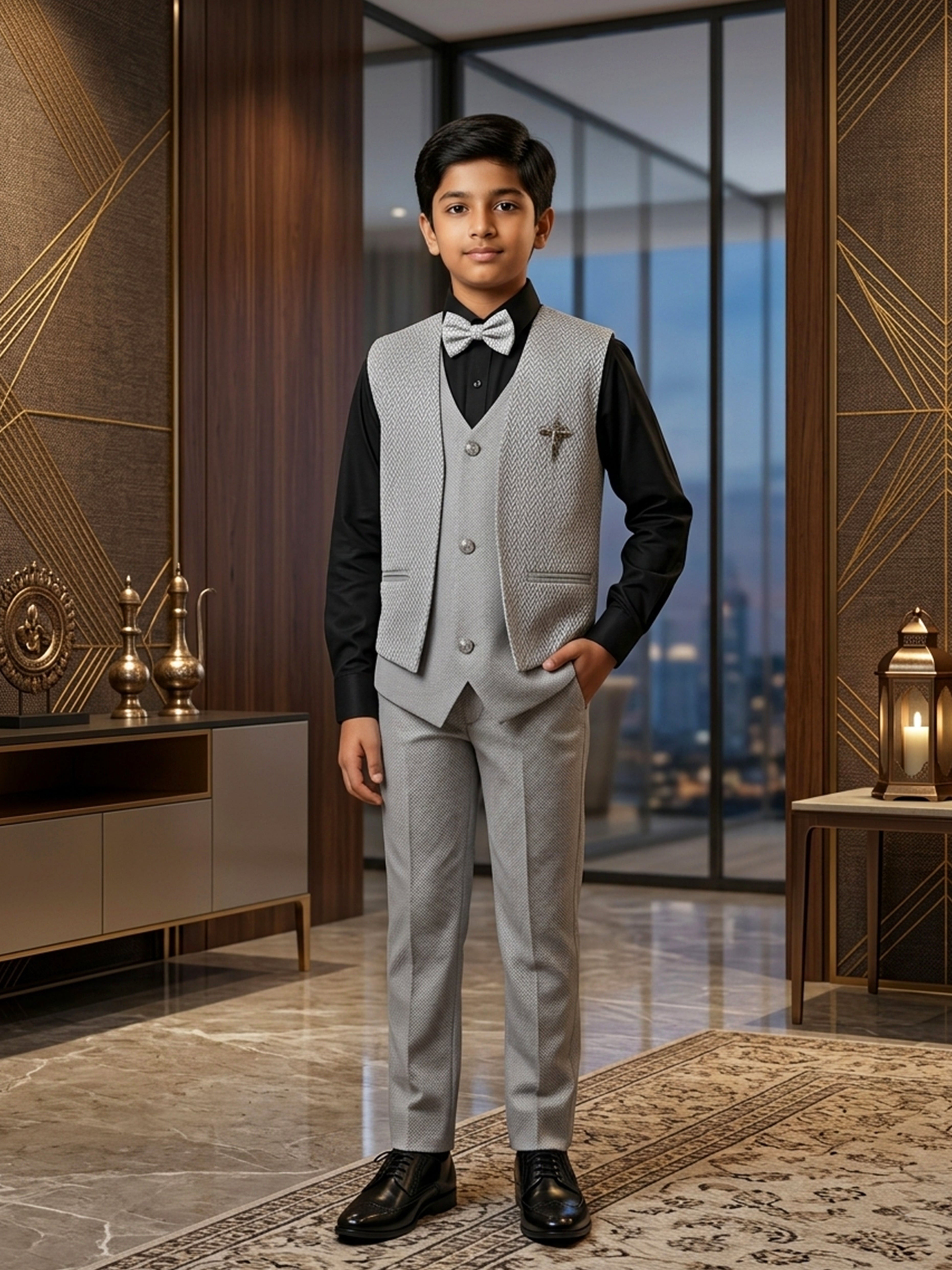 Transform Your Look Textured Party Suit Pants