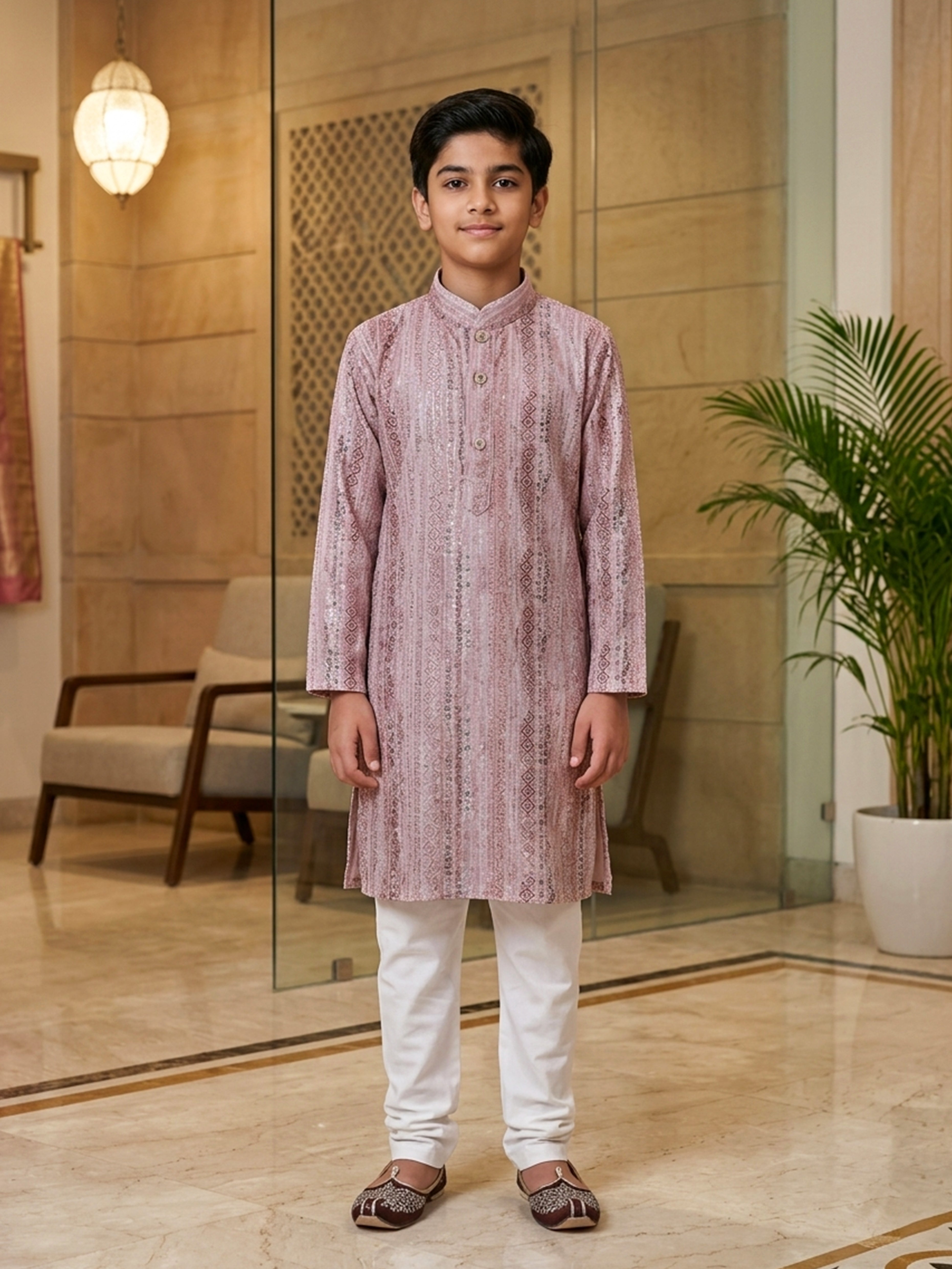 Boys Intricate Embroidered Kurta Pajama