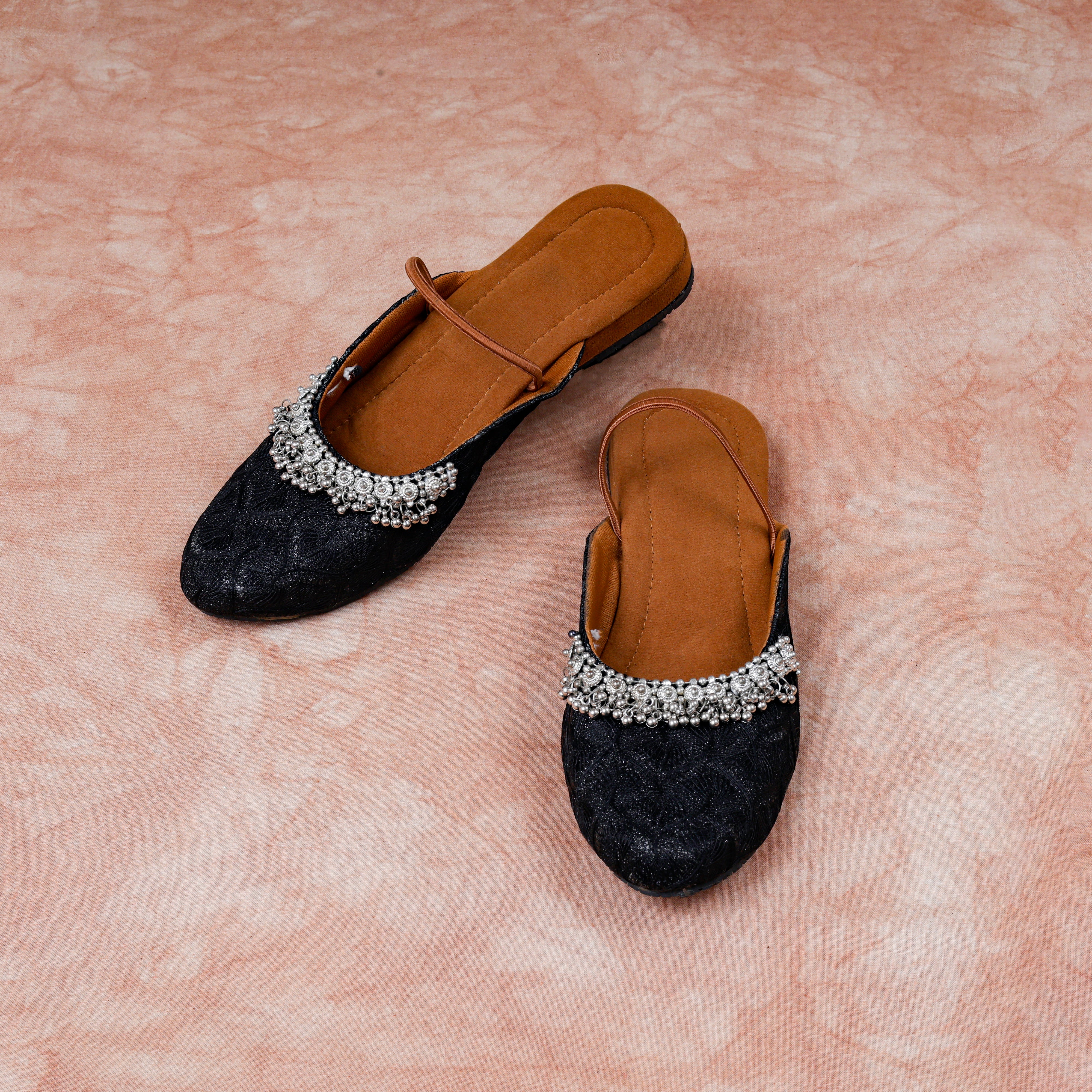 Soft Fabric Black Mules