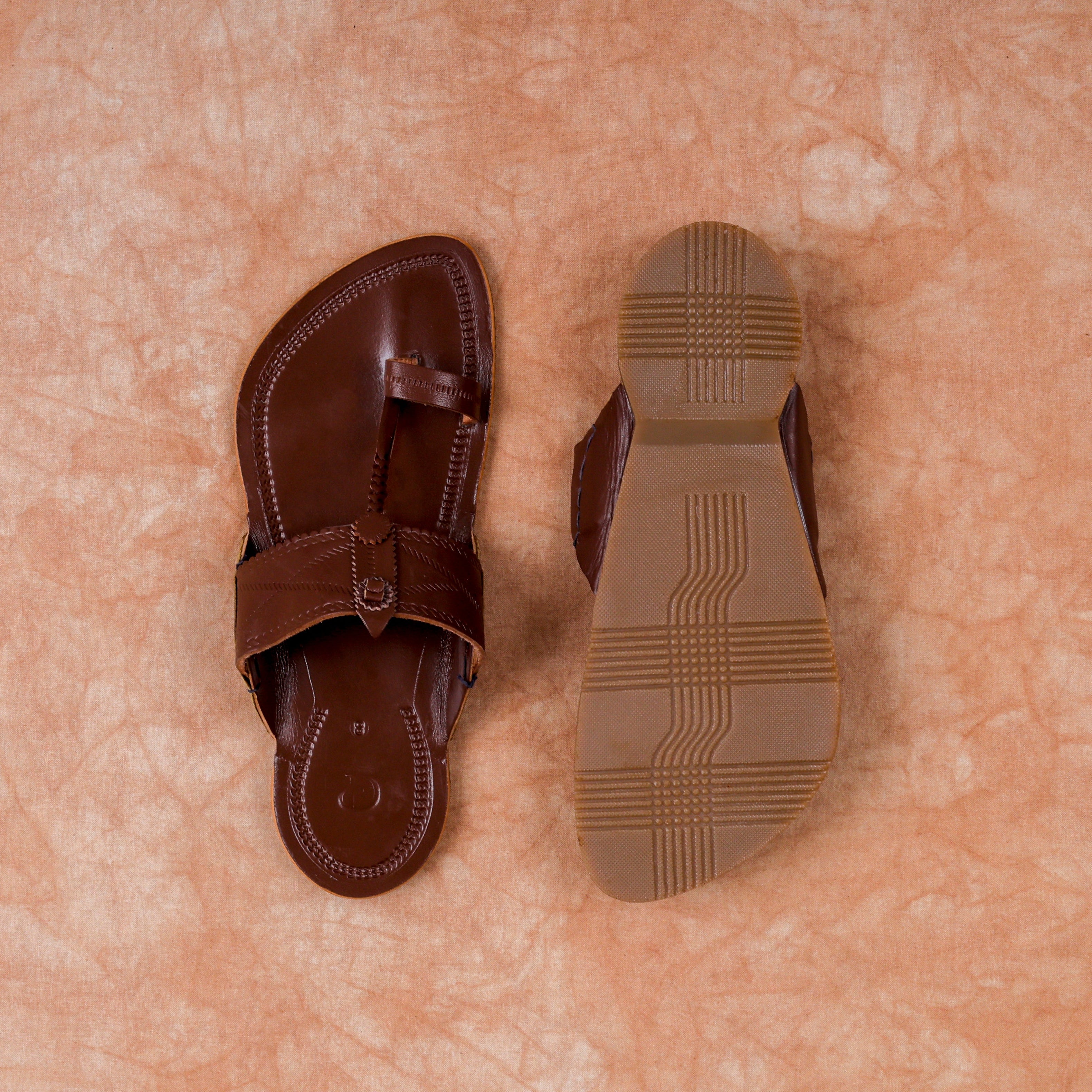 Handcrafted Brown Open Toe Kolhapuri Sandals