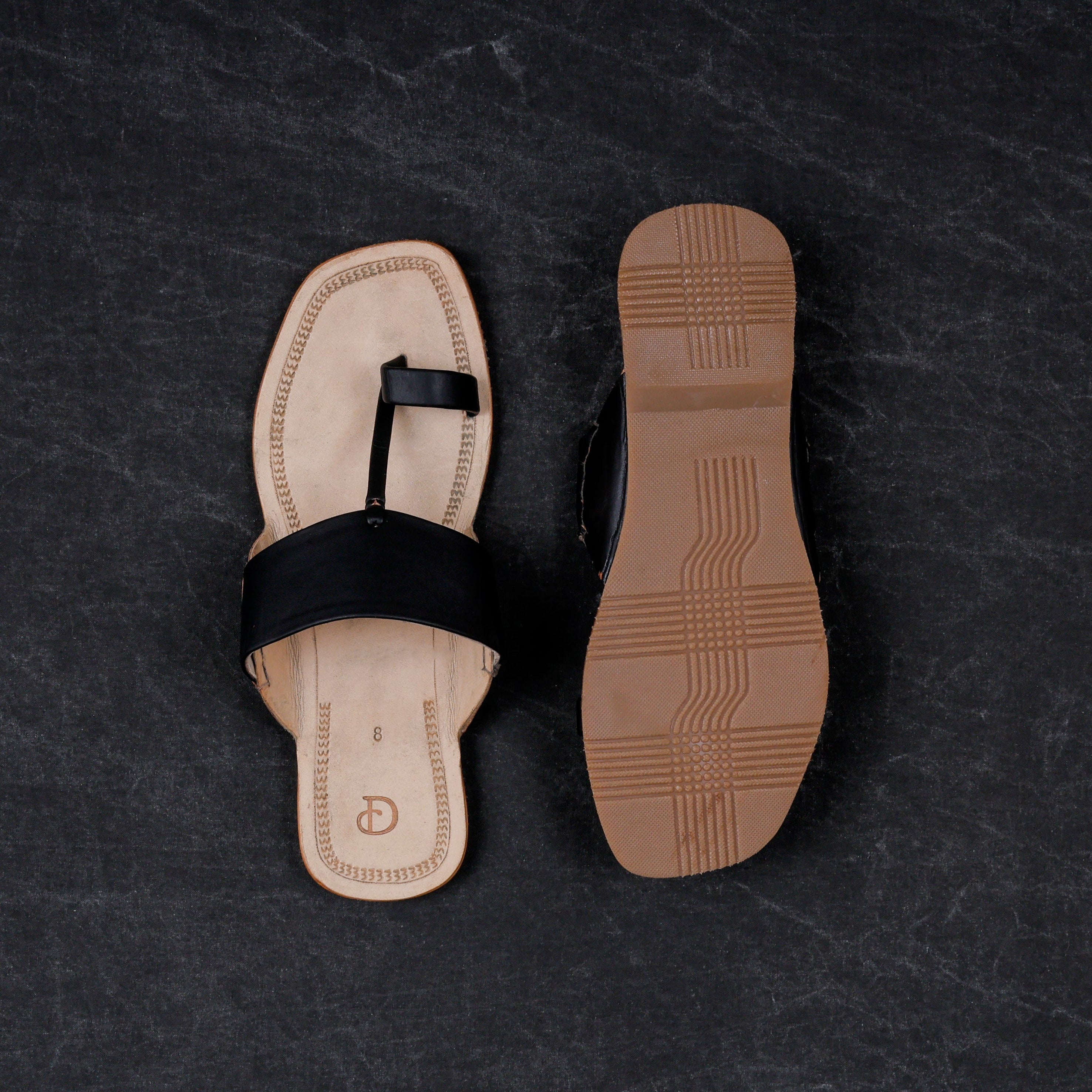 Cream Open Toe Artisan Kolhapuri Sandals