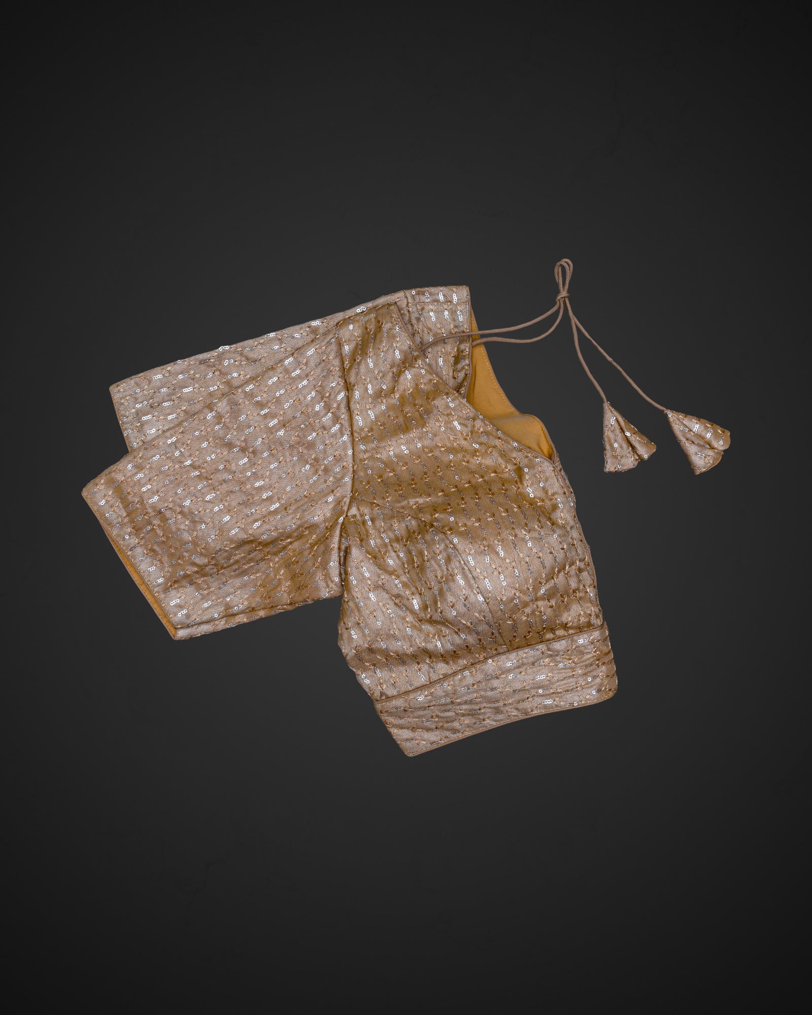 Tissue V Neck Deep Back Readymade Blouse