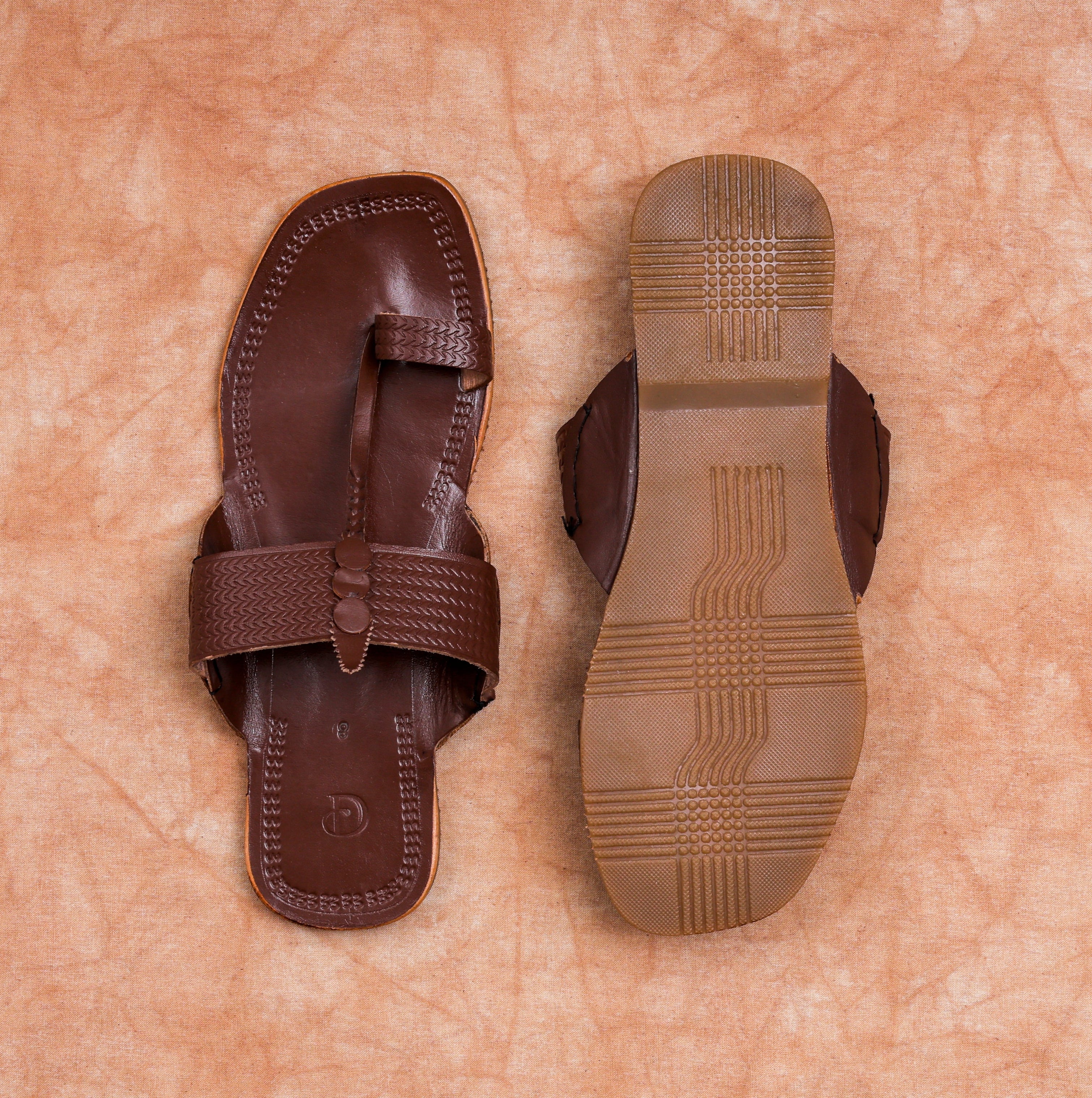 Handcrafted Brown Leather Kolhapuri Sandals