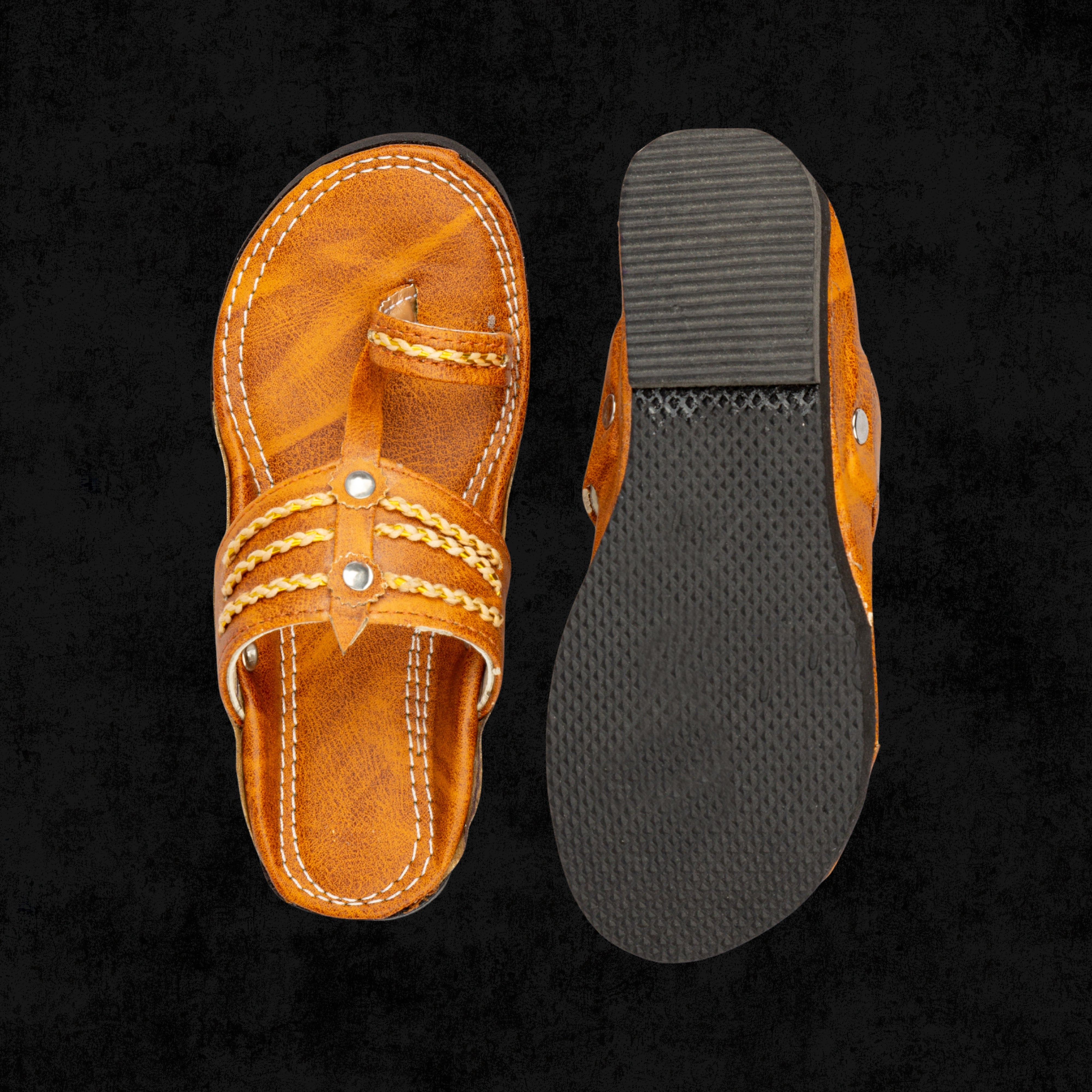 Natural Leather Kolhapuri In Tan