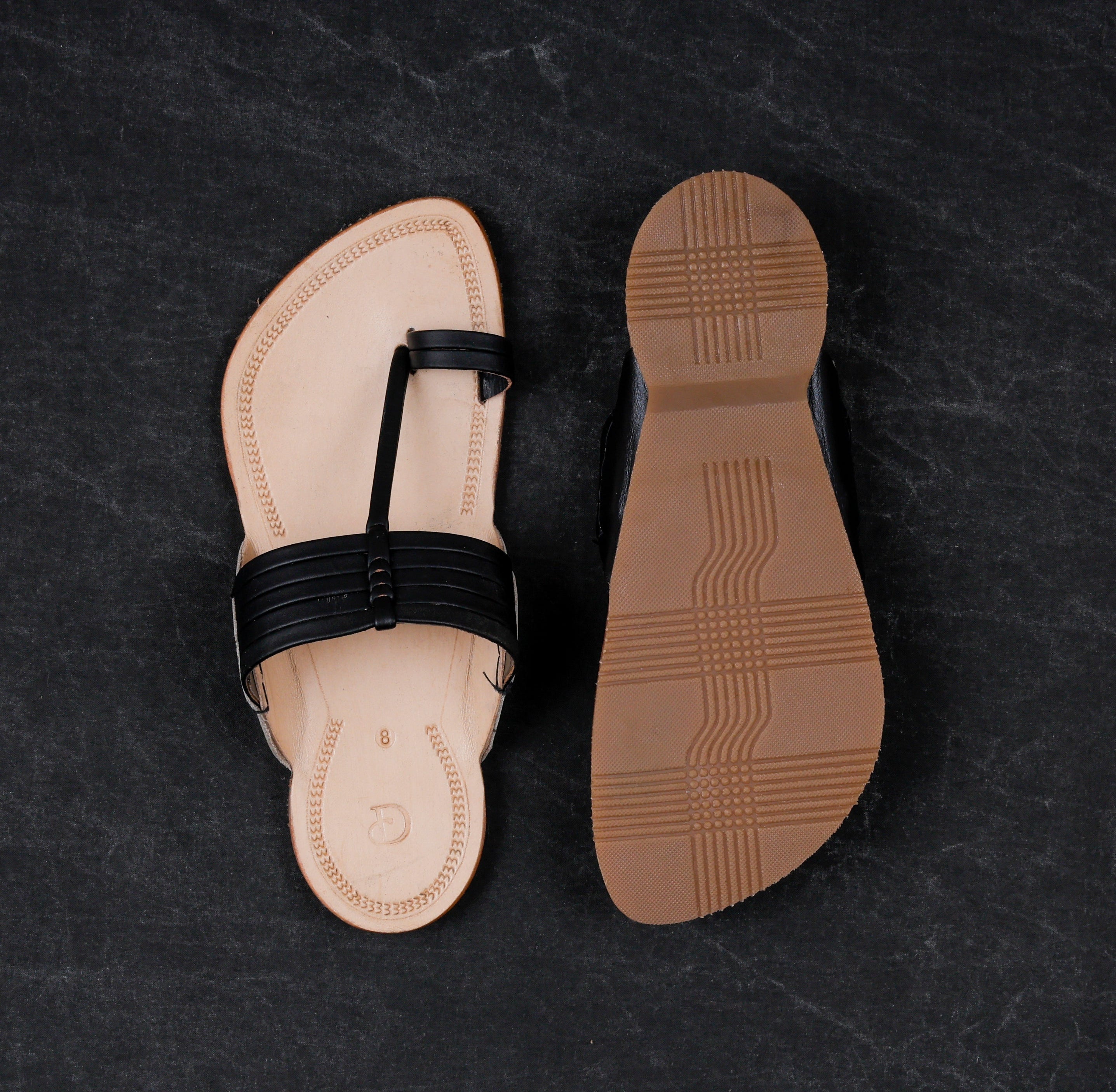 Cream Patent Leather Kolhapuri Sandals