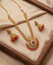 Traditional Mango Kundan Coral Necklace Set