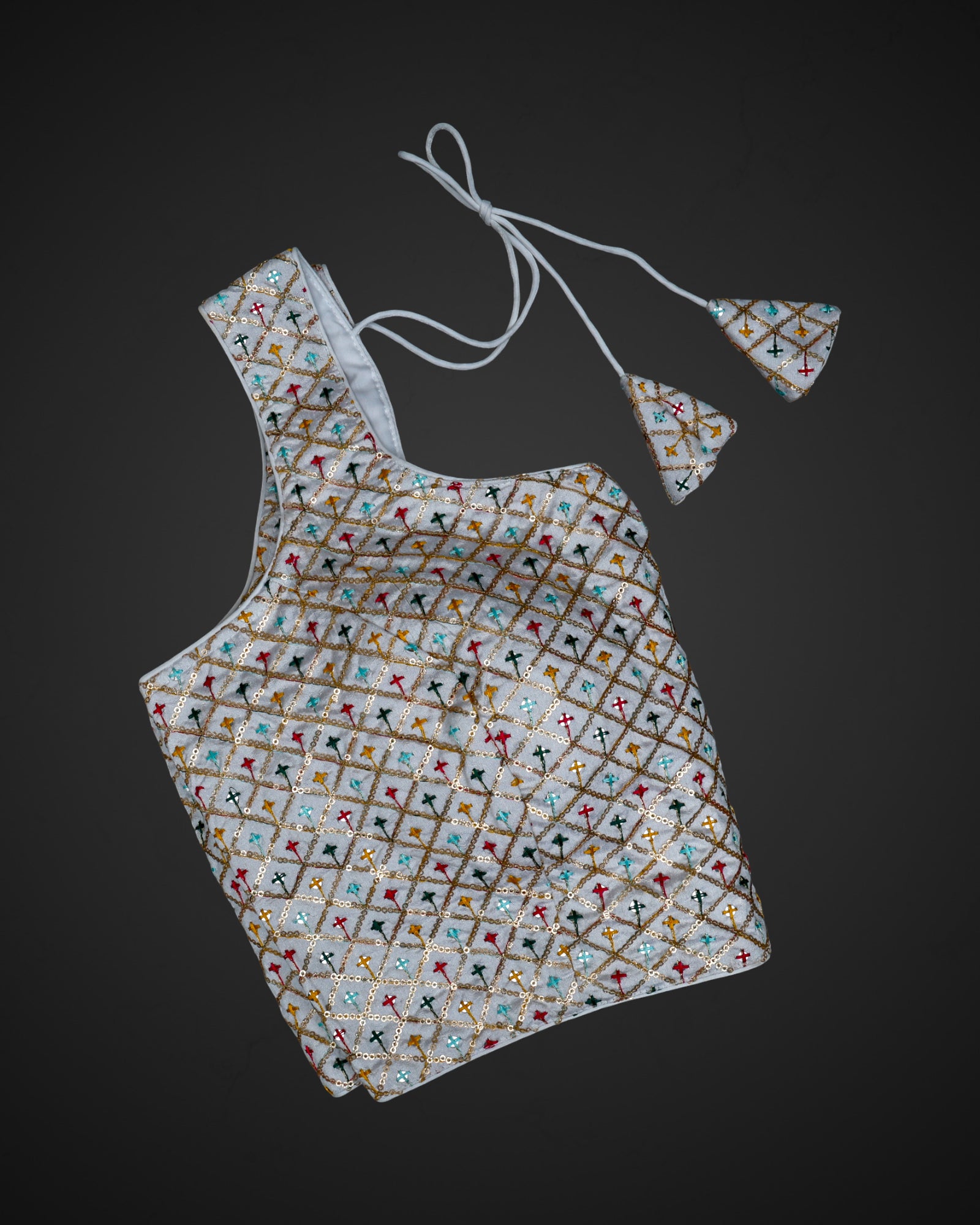 Raw Silk Square Neck Readymade Blouse