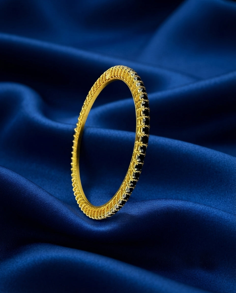 Bold Elegance Black Stone Bangles
