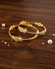 Floral Elegance CZ Stone Bangles