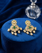 Green Center Stone Danglers