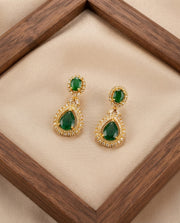 Green Drop Stone Danglers