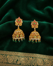 Pink Floral Jhumkas