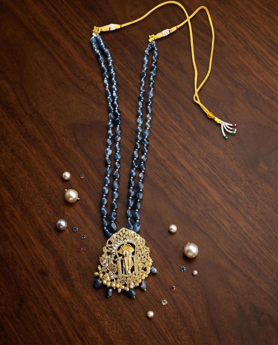 Sacred Vishnu Blue Bead Mala