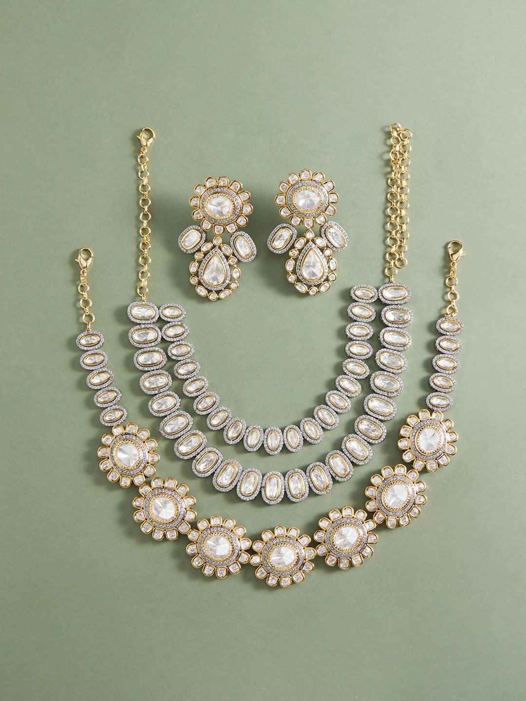 Duo Dazzle Bridal Necklace Ensemble - Dyulokha