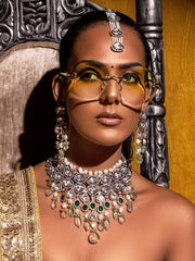 Glowing Fluoride Polki Bridal Set - Dyulokha