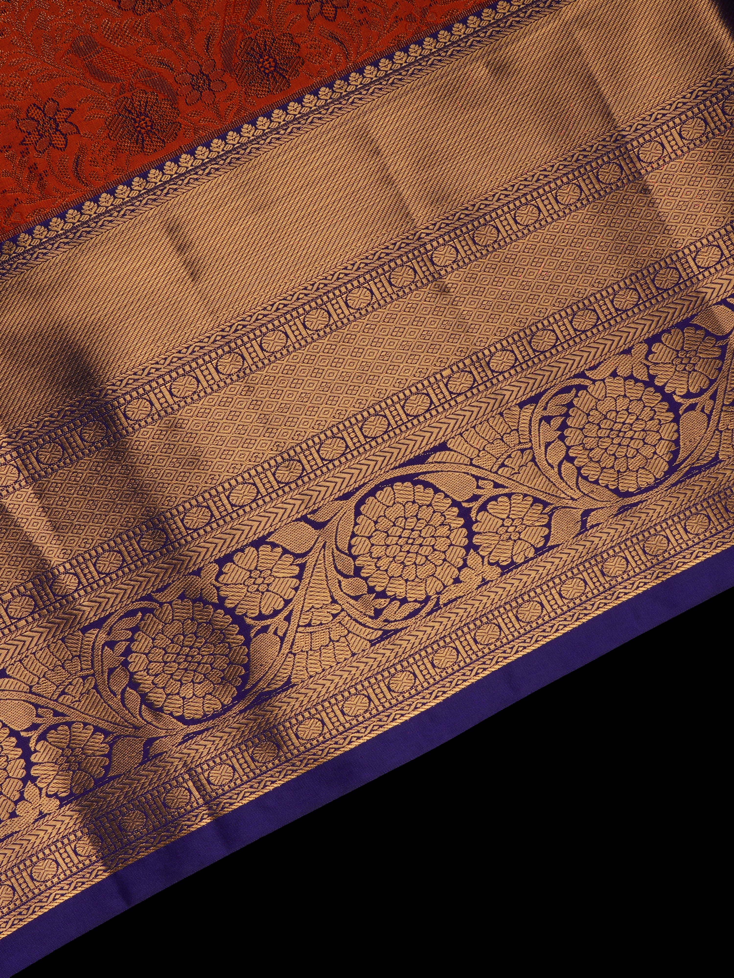 Orange Dharmavaram Silk Saree