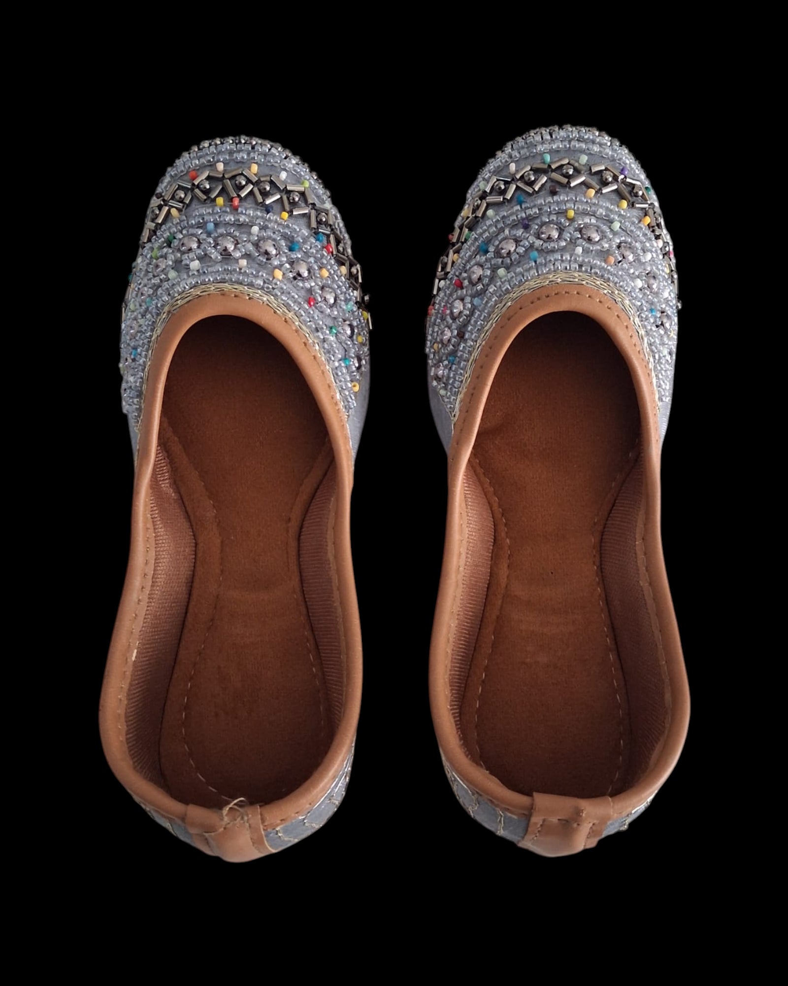 Textured Sky Blue Artisan Jutti