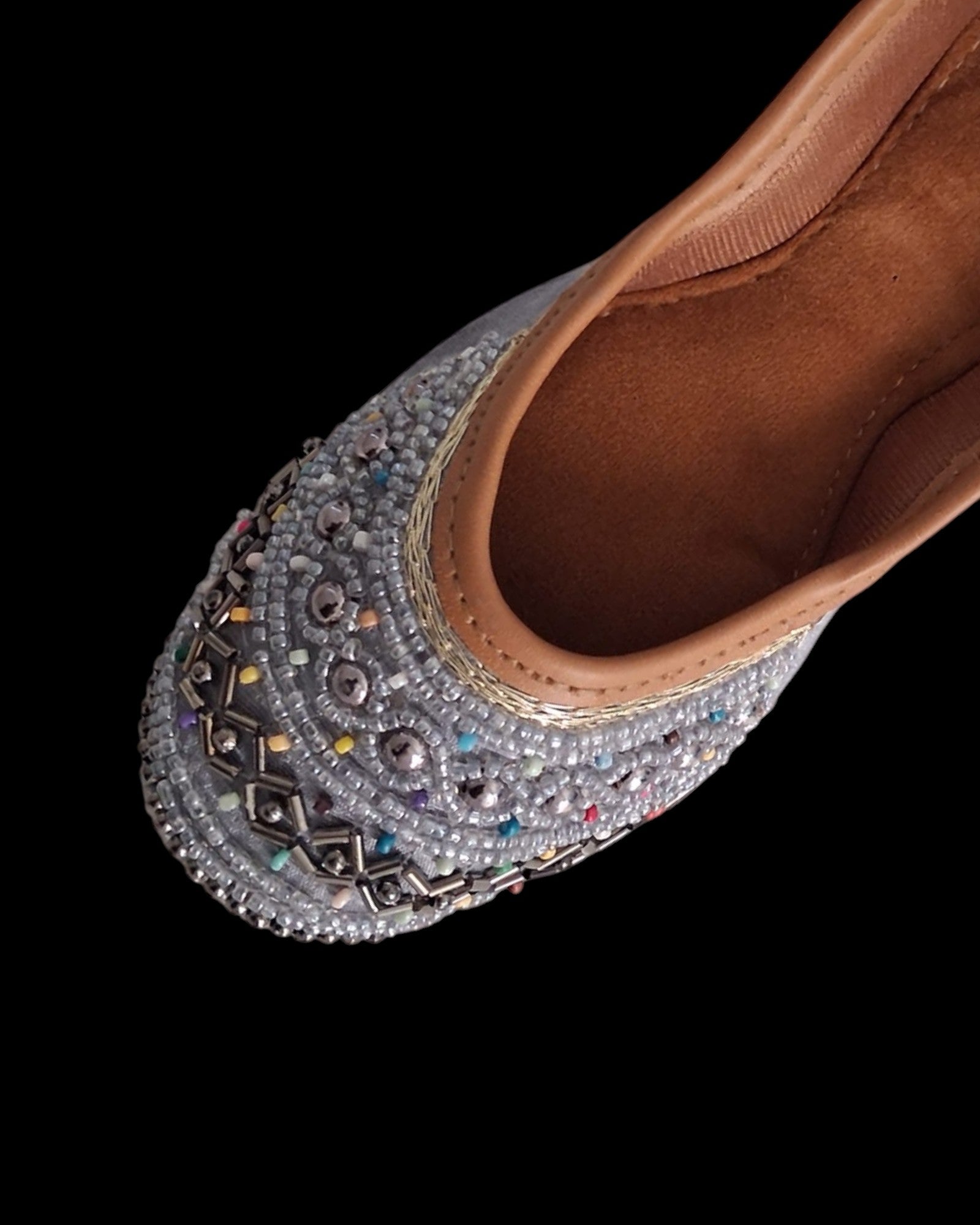 Textured Sky Blue Artisan Jutti