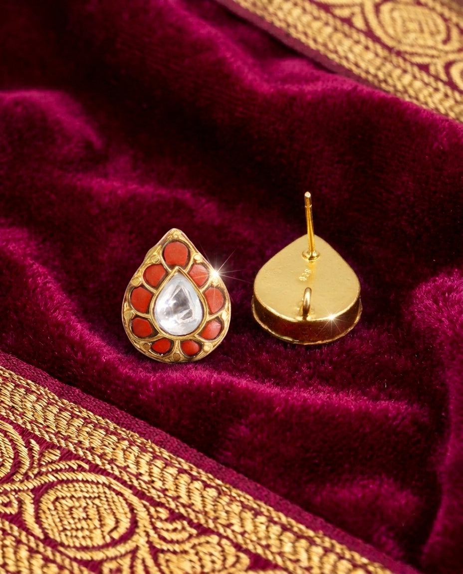 Kundan & Coral Earrings