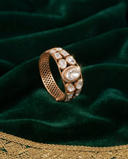 Gold Polki Brass Bangle – Screw Closure