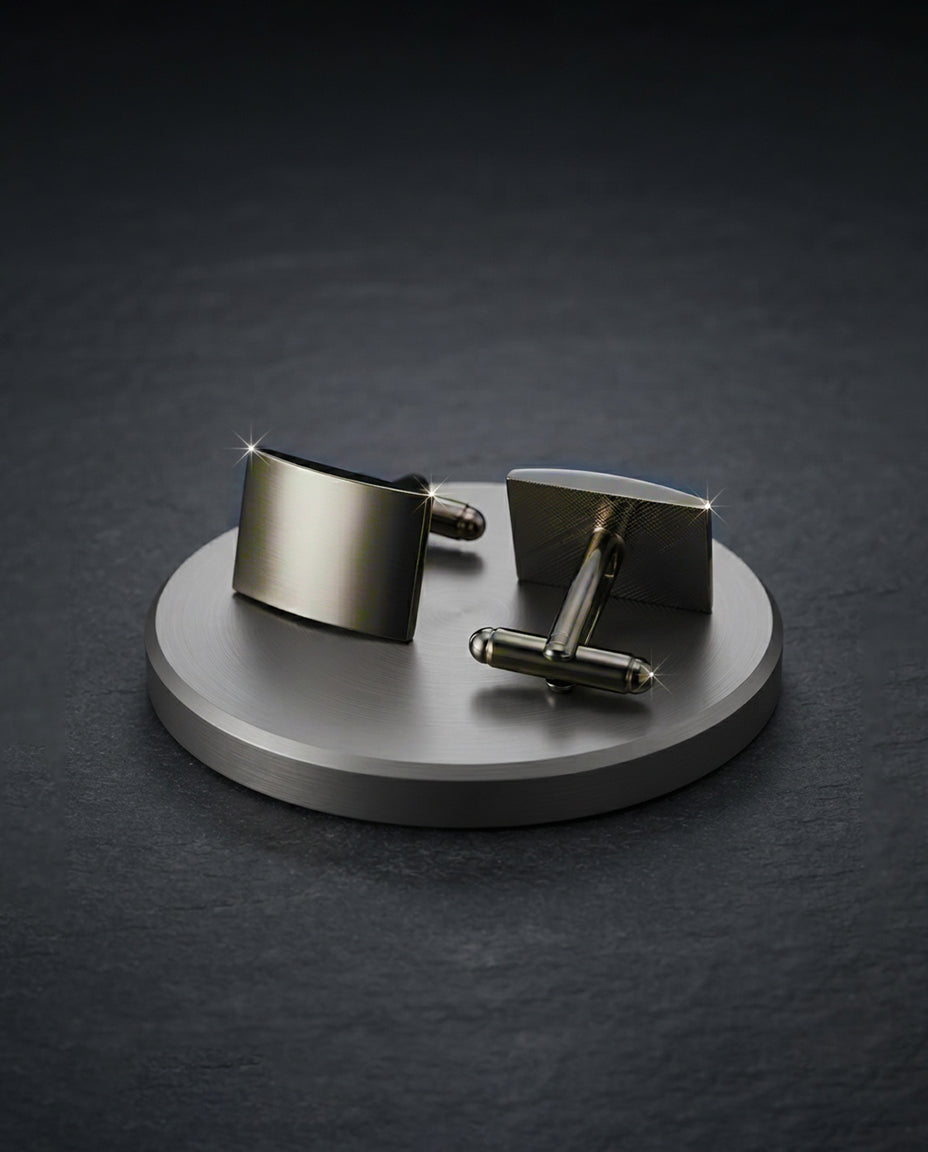 Geometric Copper-Plated Silver Men's Cufflinks