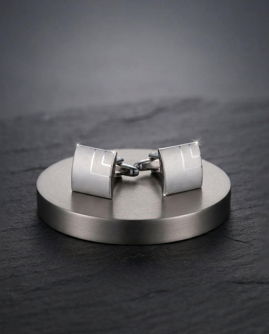 Men's Geometric Copper-Plated Cufflinks