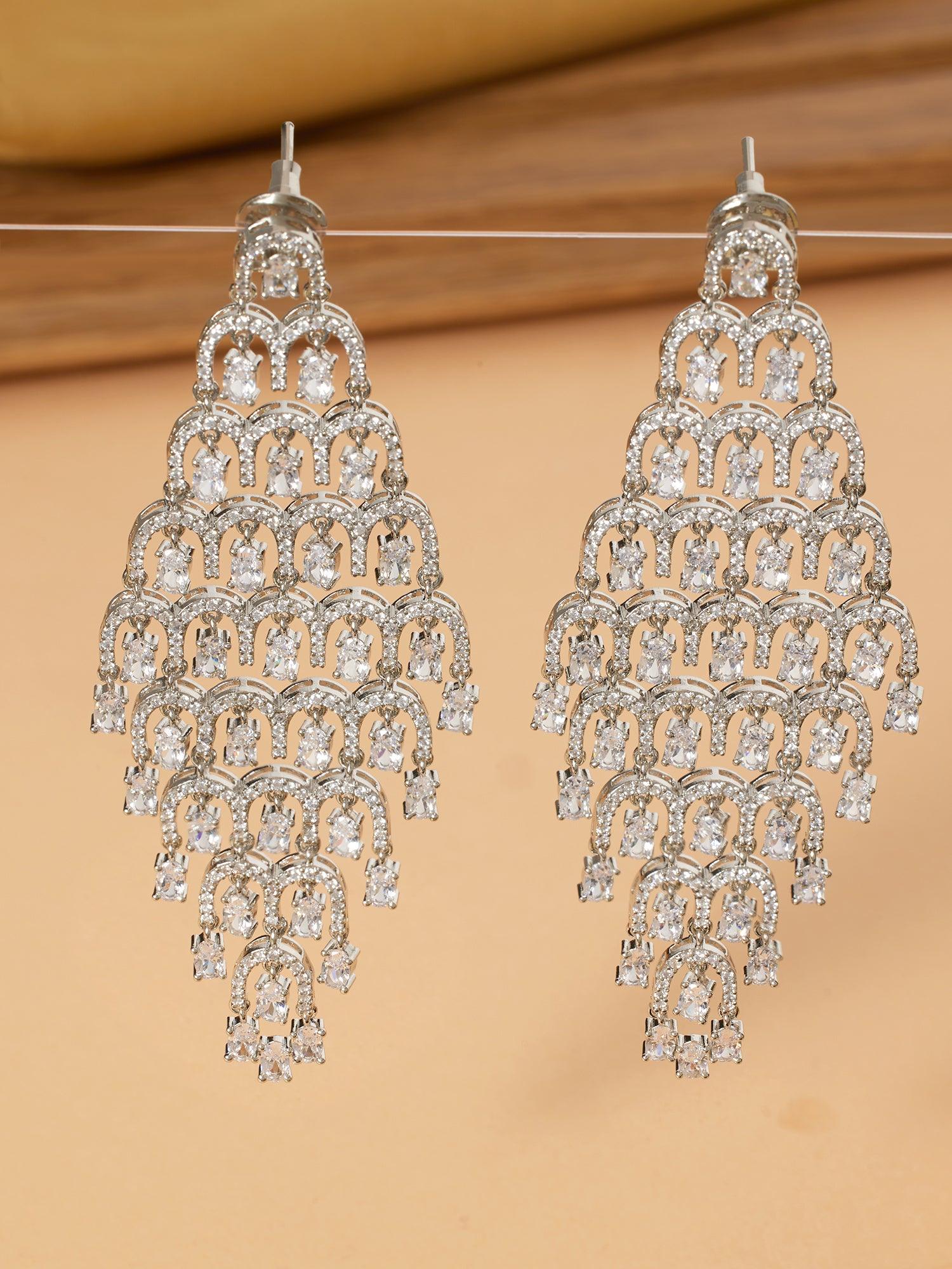 Scintillate Elegance Diamond Danglers - Dyulokha