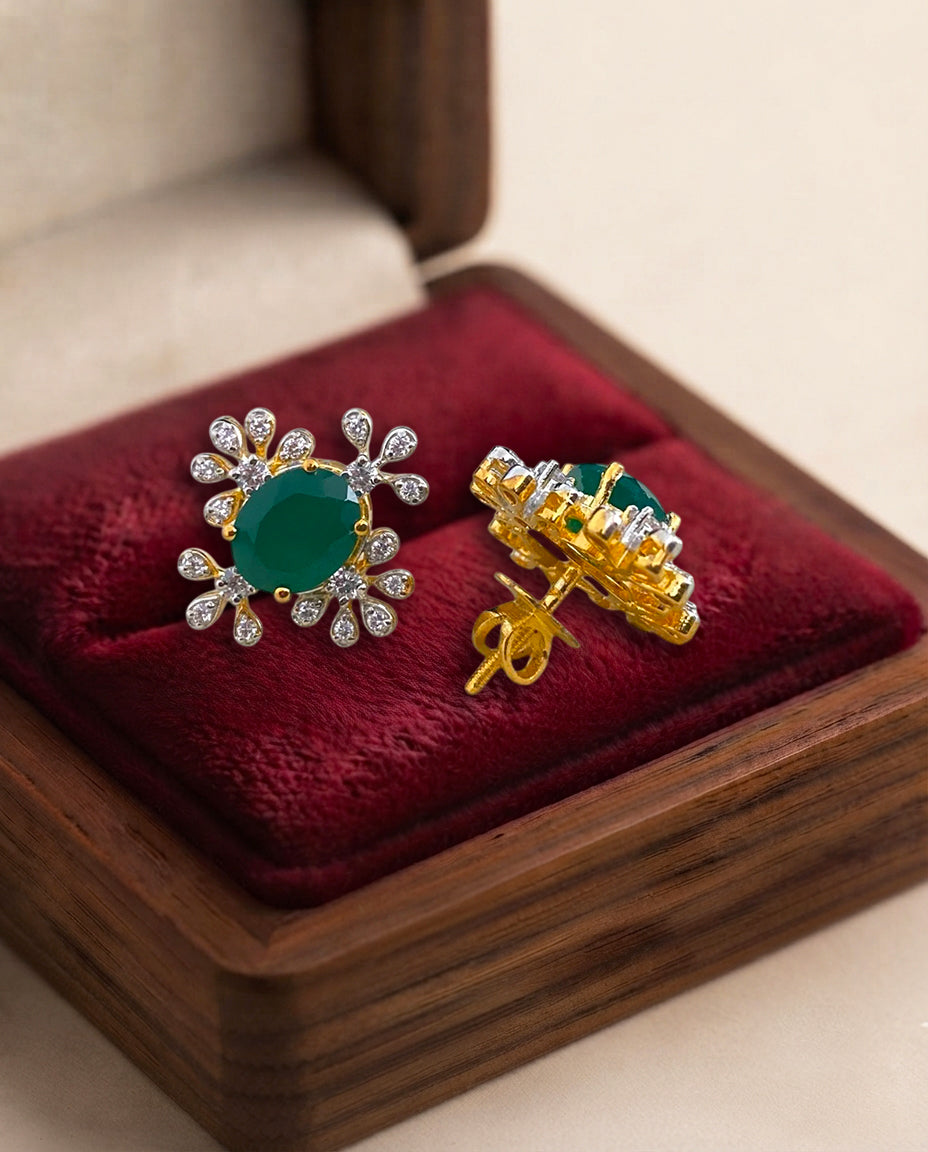 Emerald Glow CZ Earrings
