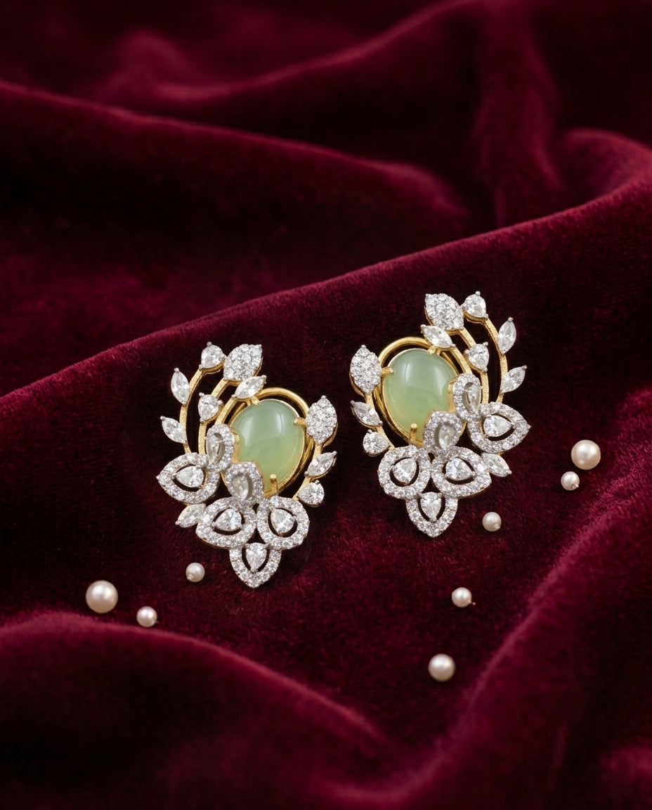 Pastel Green Delighted Studs
