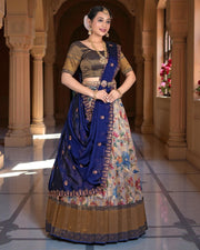 Banglori Slub Silk Lehenga with Zari Work