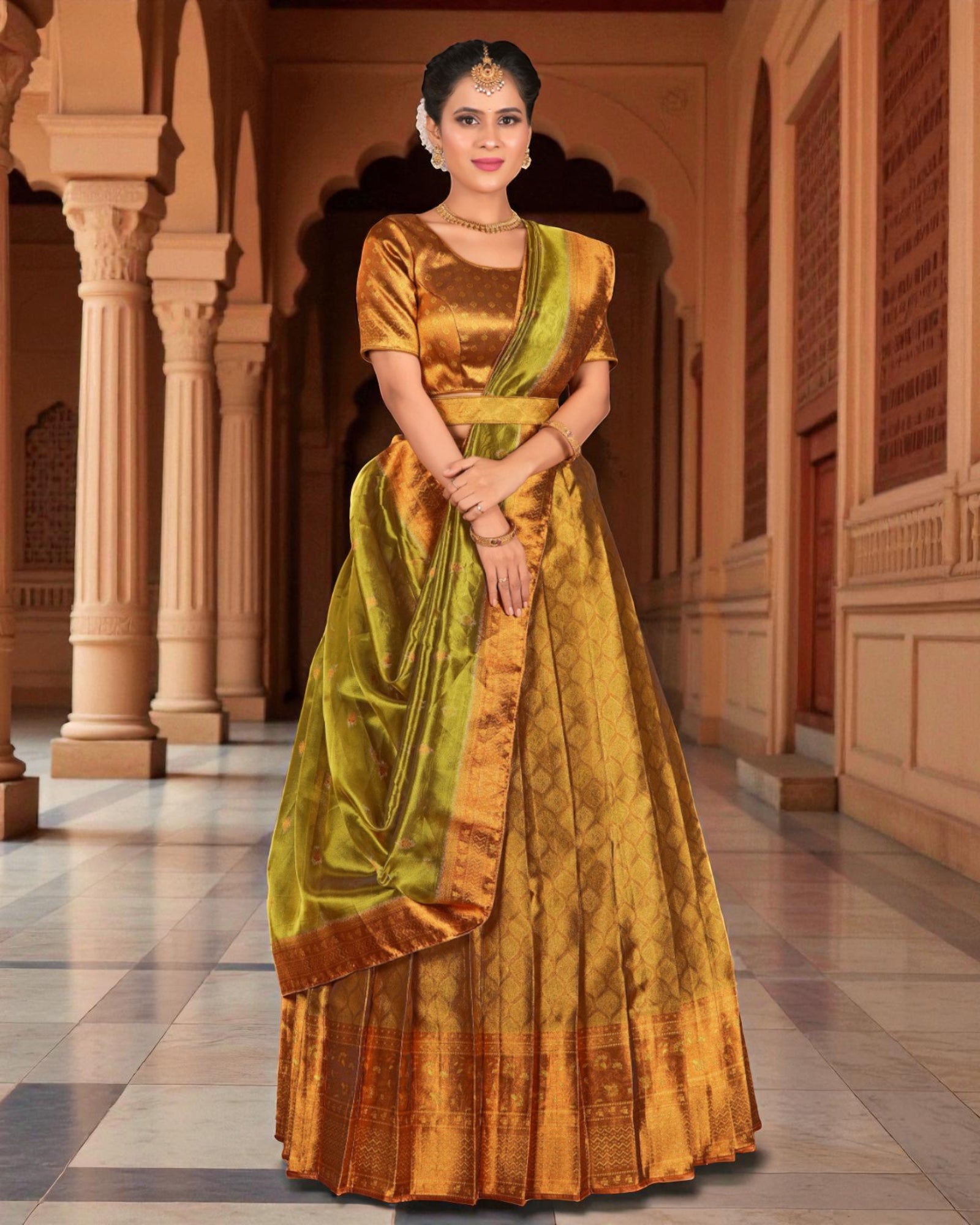 Luxurious Tissue Half Saree
