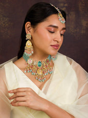 Oceanic Waves Maang Tikka Choker set - Dyulokha