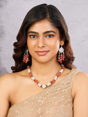 Ocean's Treasure Coral Pearl Wild Necklace - Dyulokha