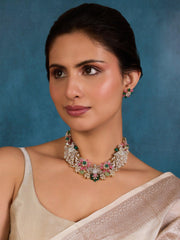 Luxurious Vibrance Coral Necklace Set - Dyulokha