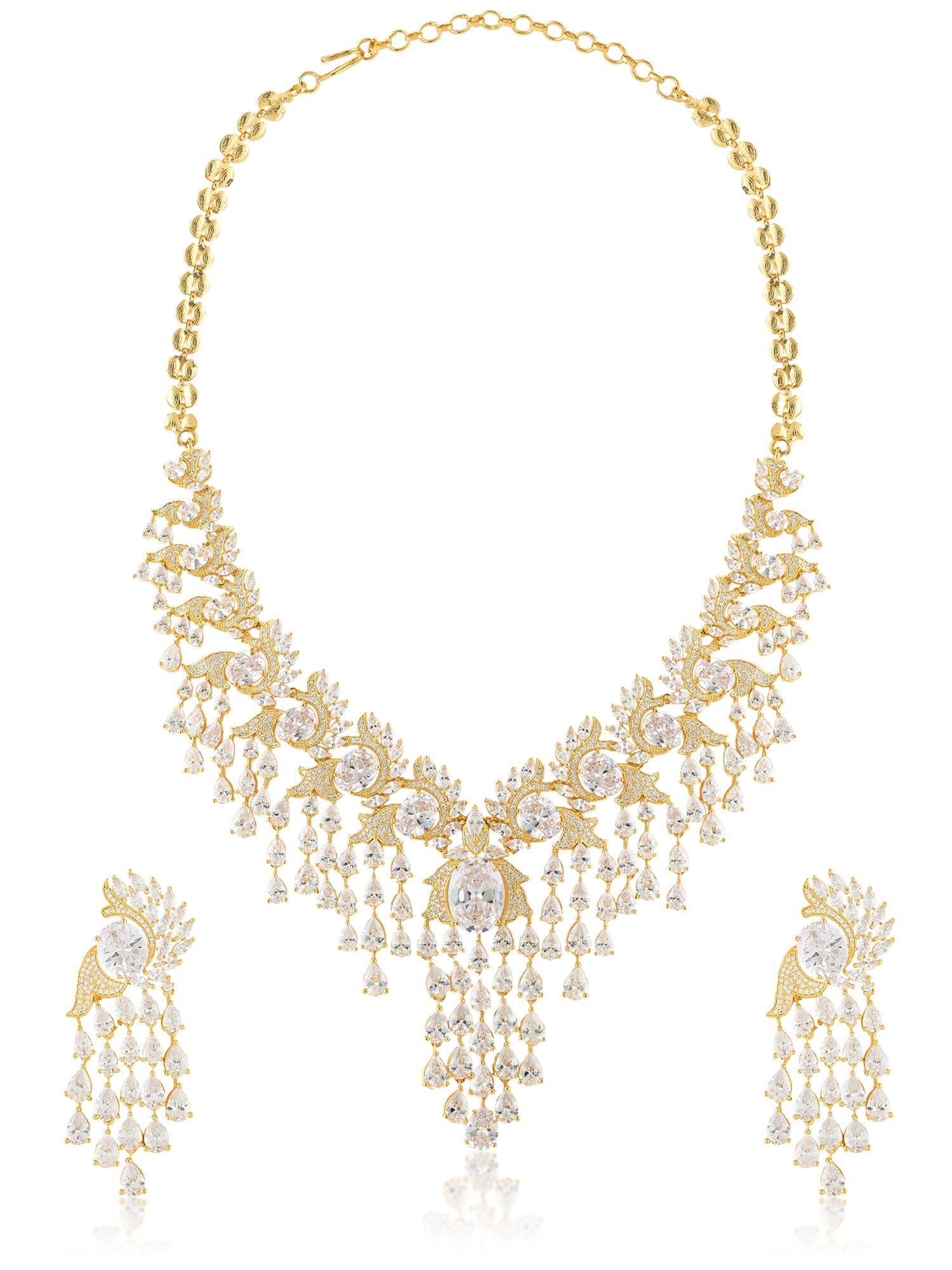 Dewdrop Delight Diamond Necklace Set - Dyulokha