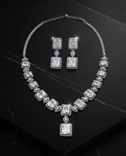 Rectangular Brilliance Necklace Set