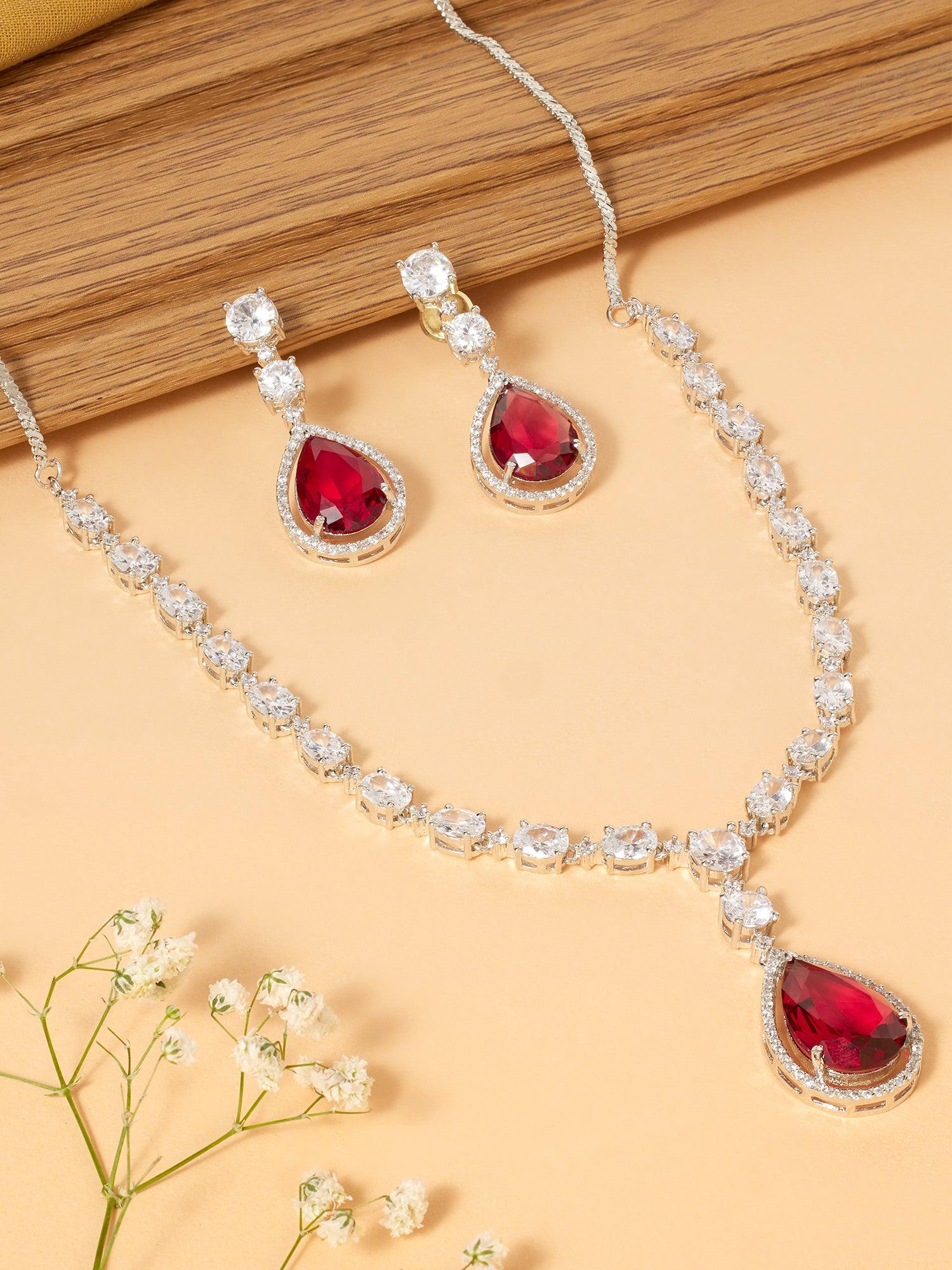 Crimson Elegance Ruby CZ Set - Dyulokha