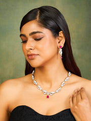 Scarlet Enchantment Ruby Necklace Set - Dyulokha