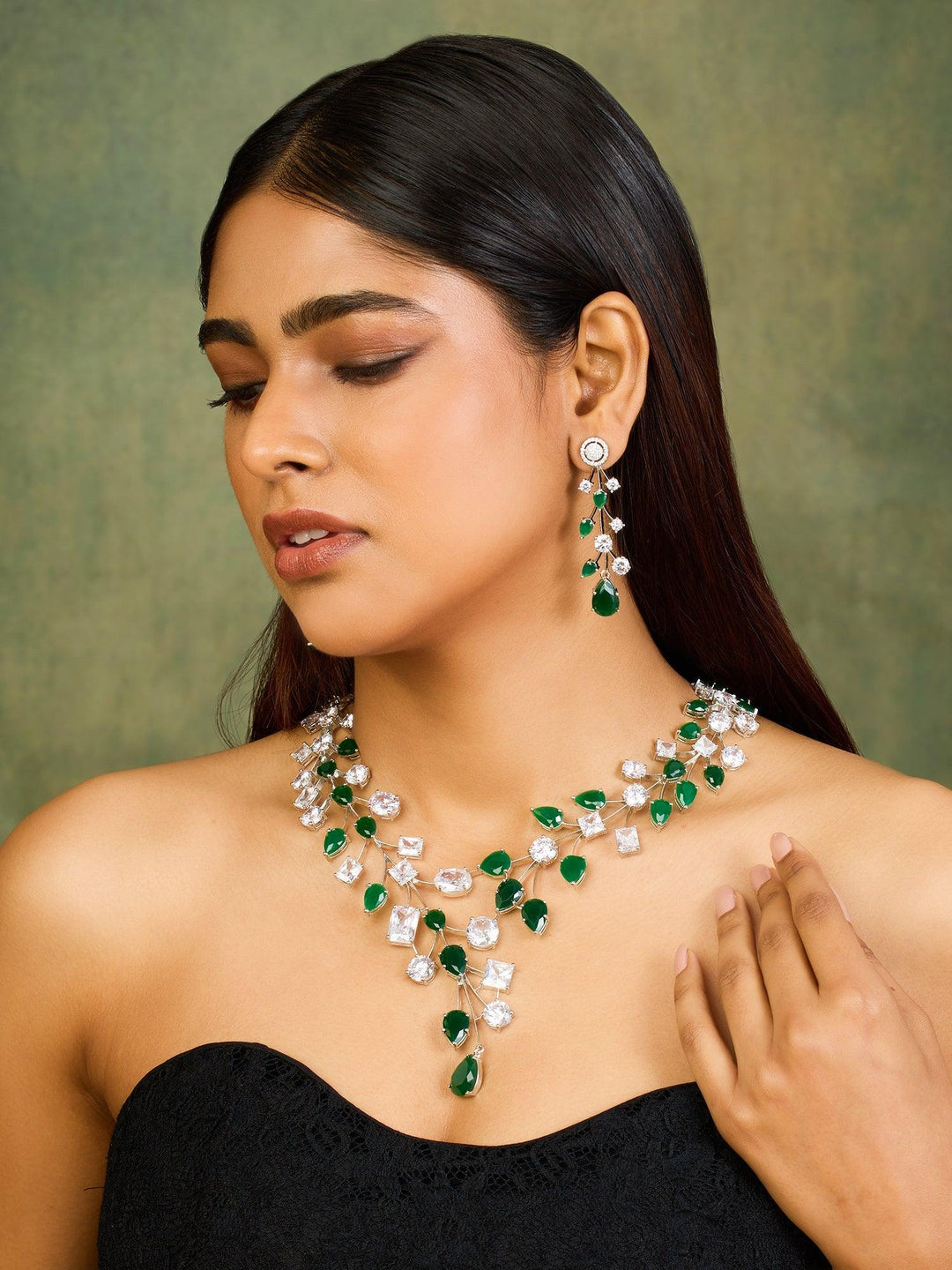 Ablaze Prestige Emerald Necklace set