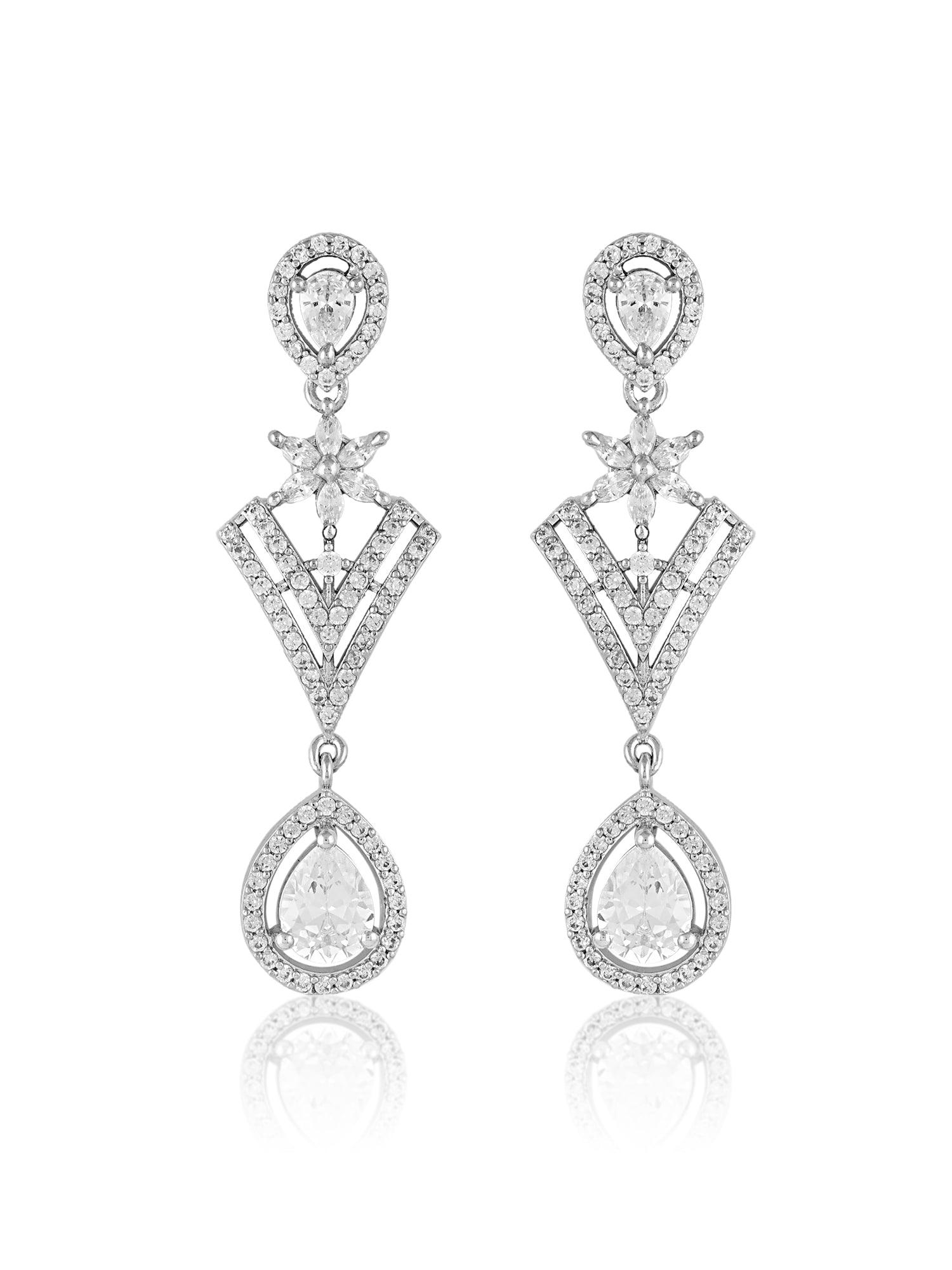 Luxurious CZ Diamond Necklace Set - Dyulokha