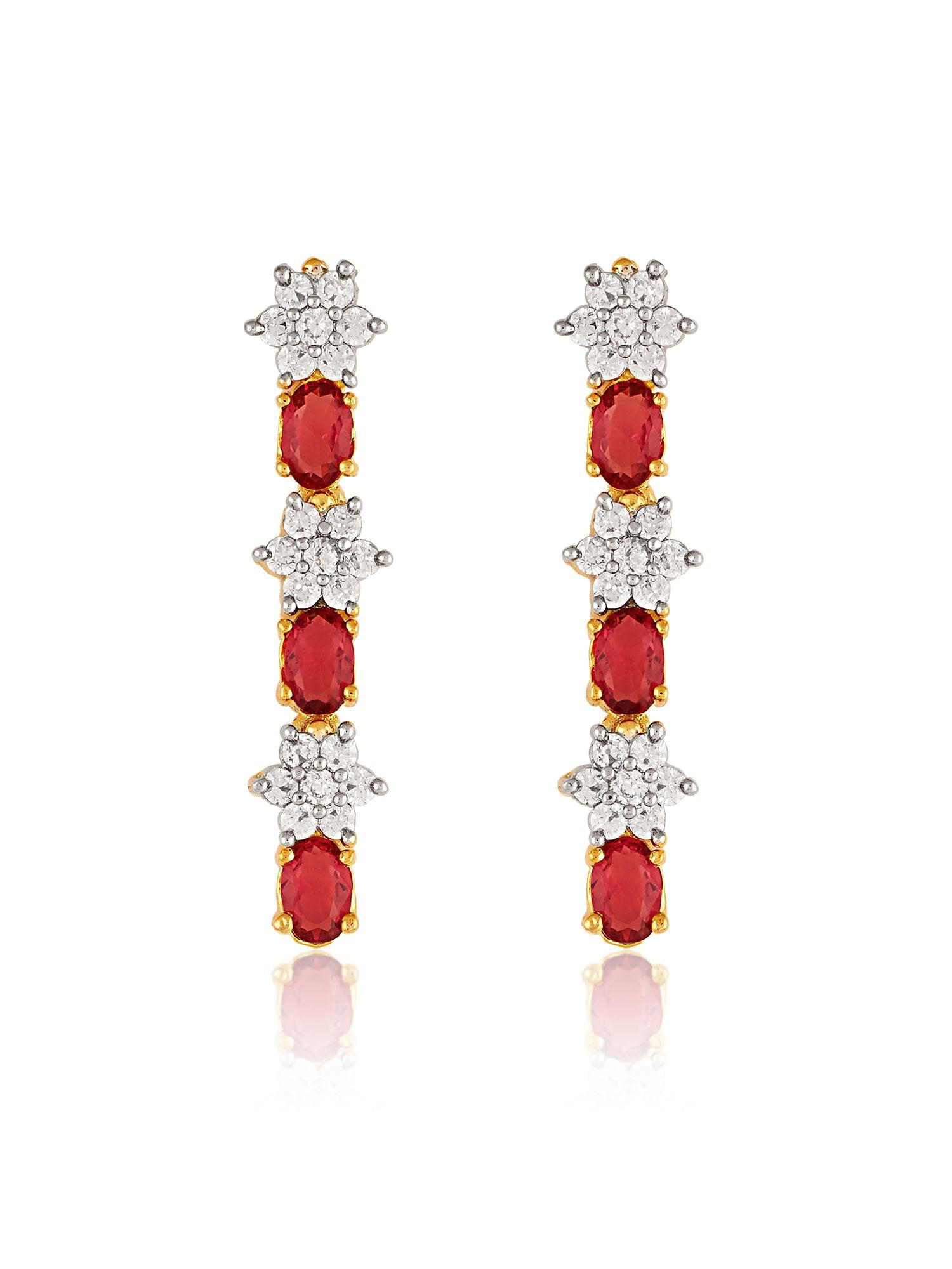Plush Dual Layer Ruby Necklace Set - Dyulokha
