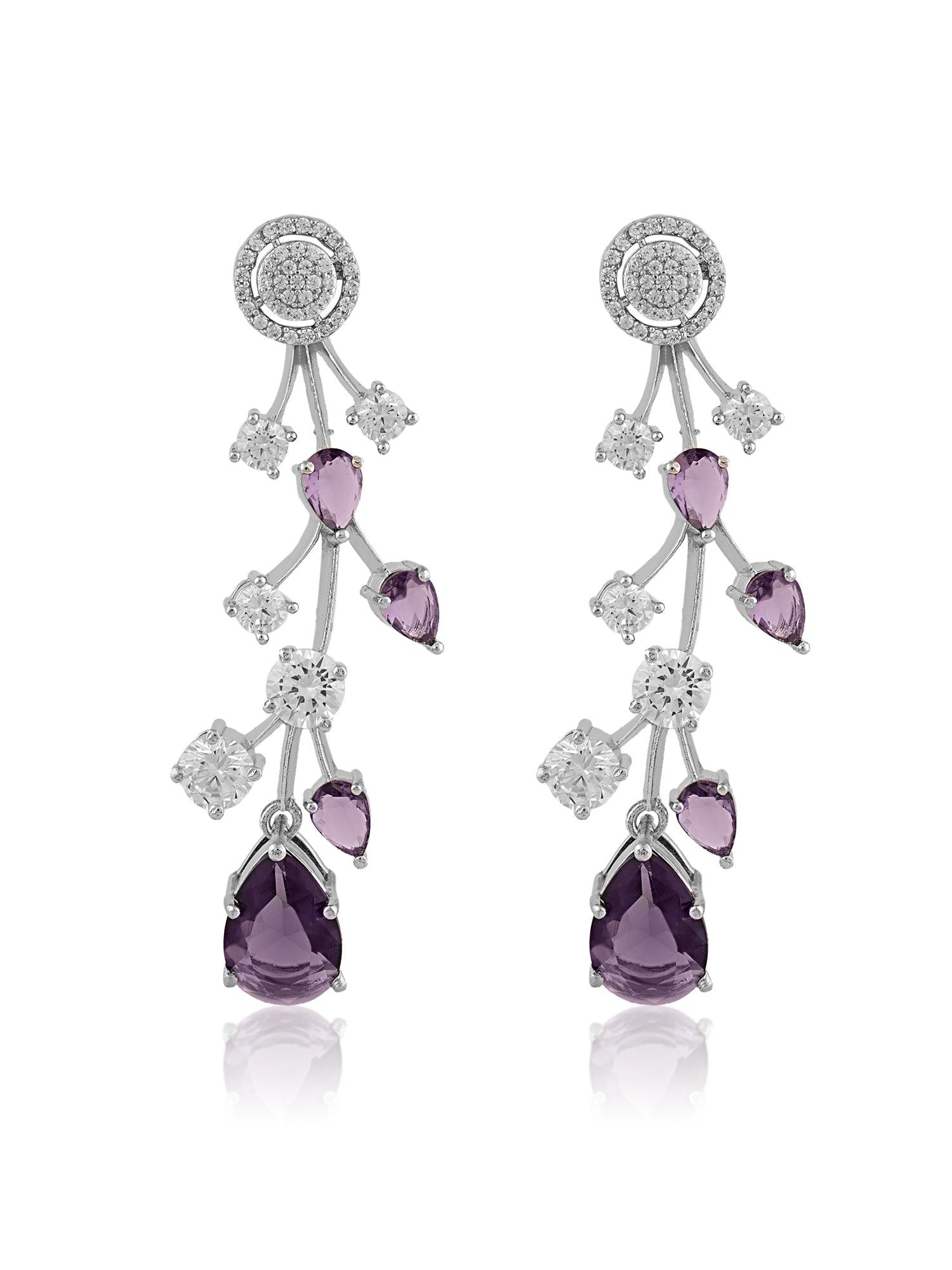 Beguiling Amethyst CZ Necklace set - Dyulokha